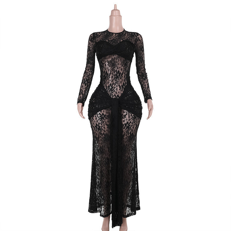 Fall Type Hip Sexy See through Slim Lace Dress Women by Ragazza