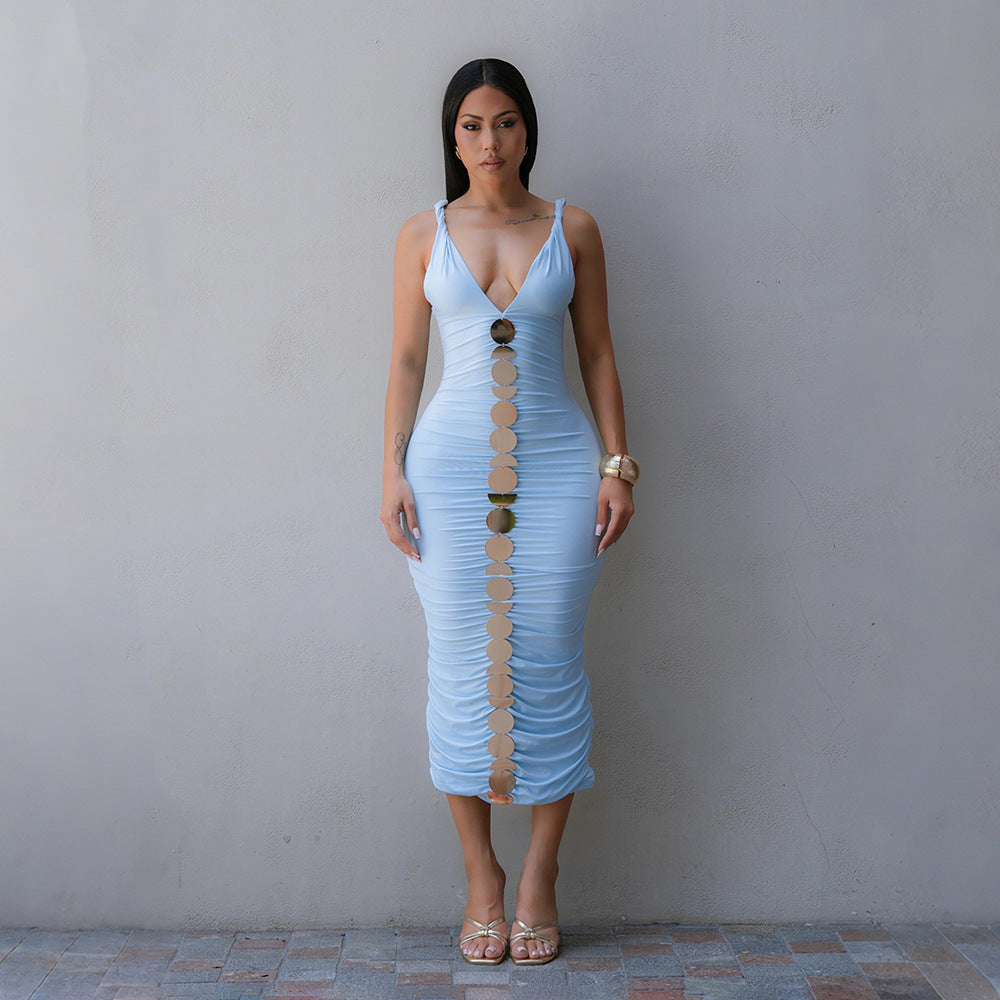 Women Clothing Sleeveless Sling Sheath Sexy Dress Fashionable Sleeveless Maxi Dress by Ragazza
