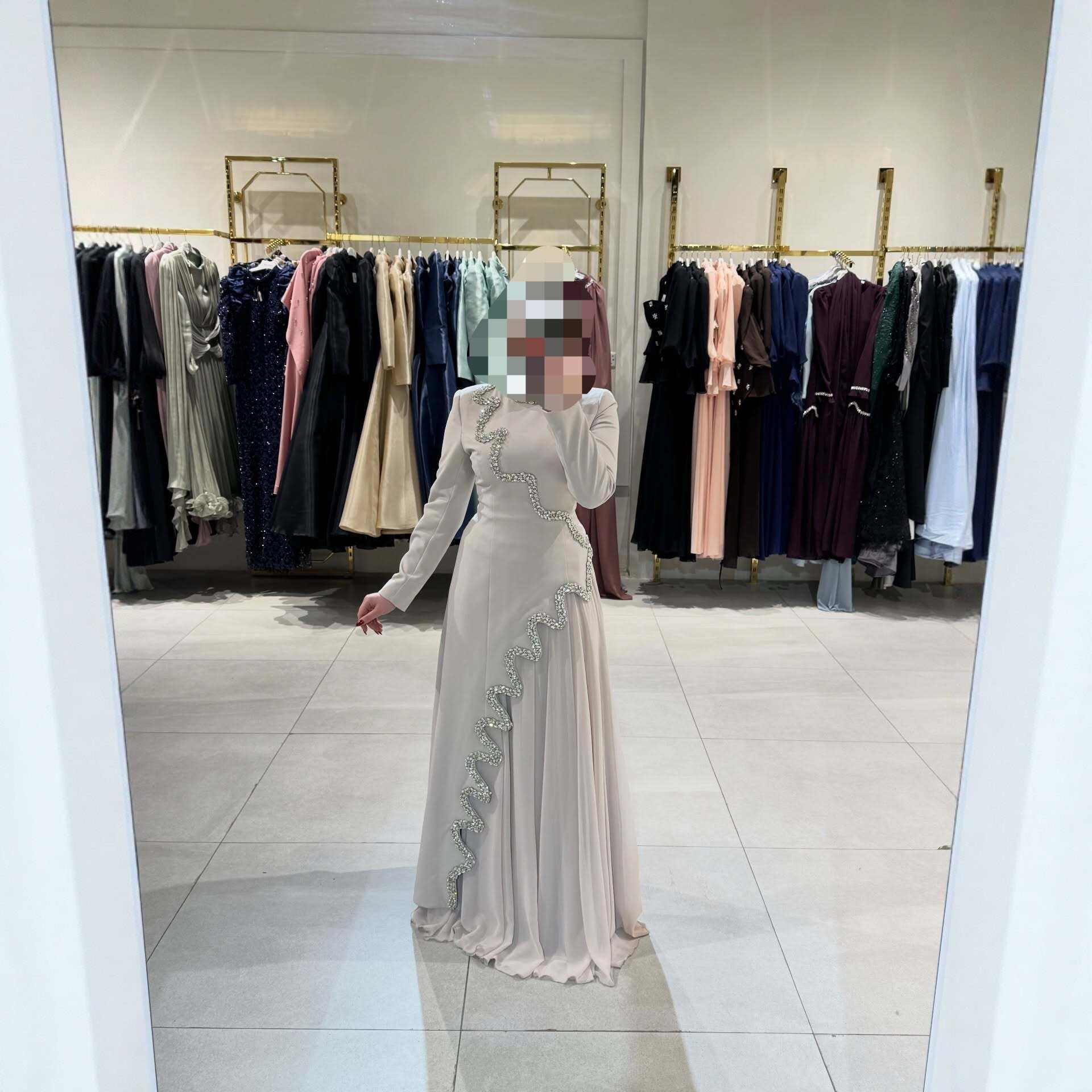 Women Beaded Ribbon Elegant Evening Maxi Dress DestGlow