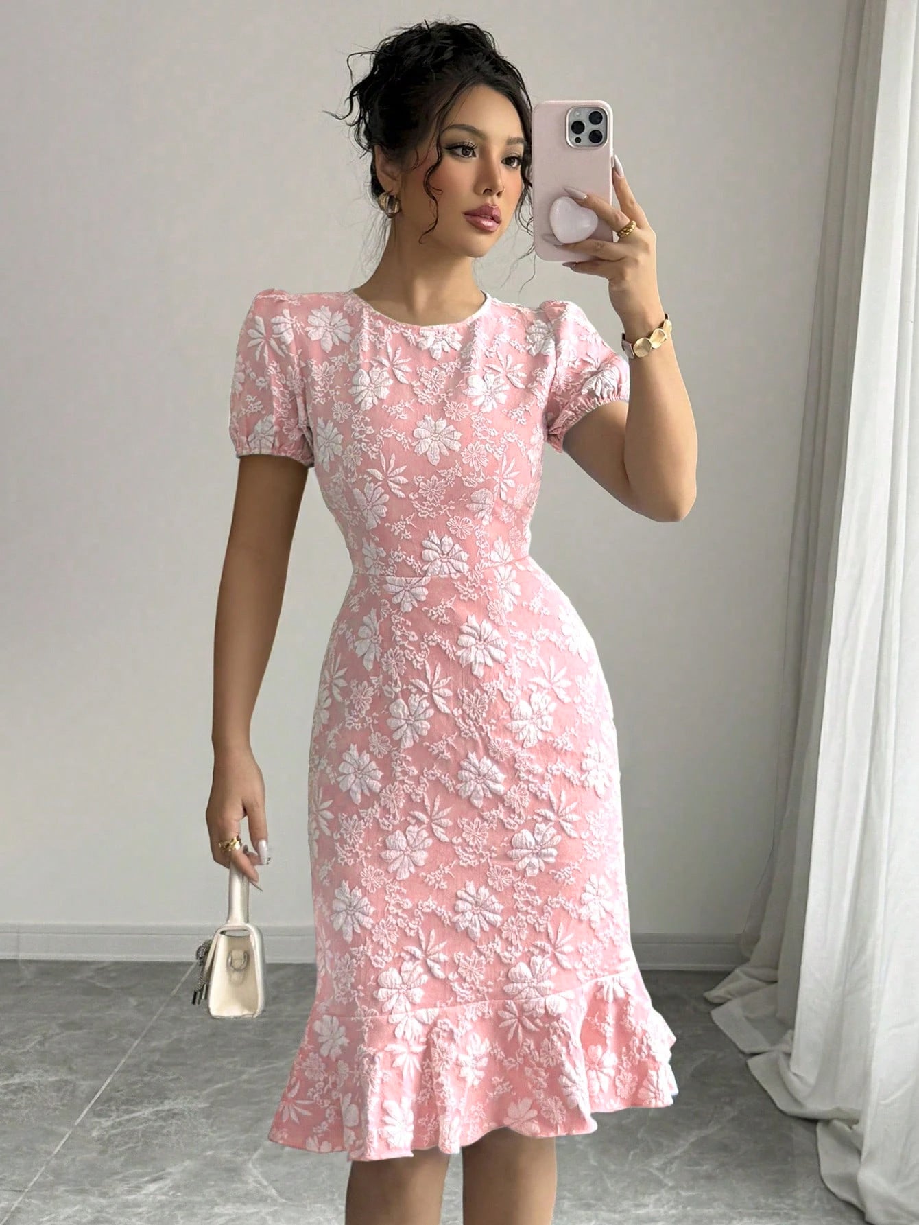 Summer Slim Fit Sheath Knee Length Office Casual All Matching Dress by Ragazza