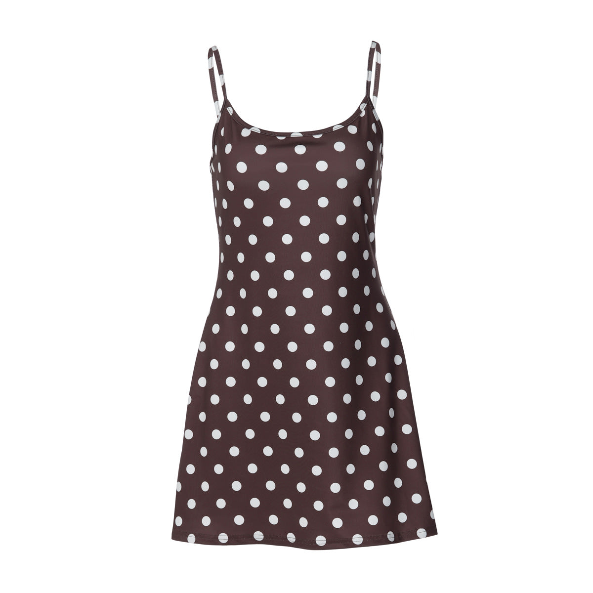 French Women Clothing Winter Printed Polka Dot Slim Fit Slimming Sheath Strap Dress for Women by Ragazza