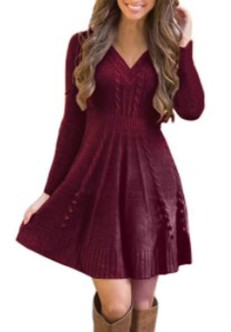Autumn Winter Sweater Women Loose Knitted Sweater Dress by Ragazza