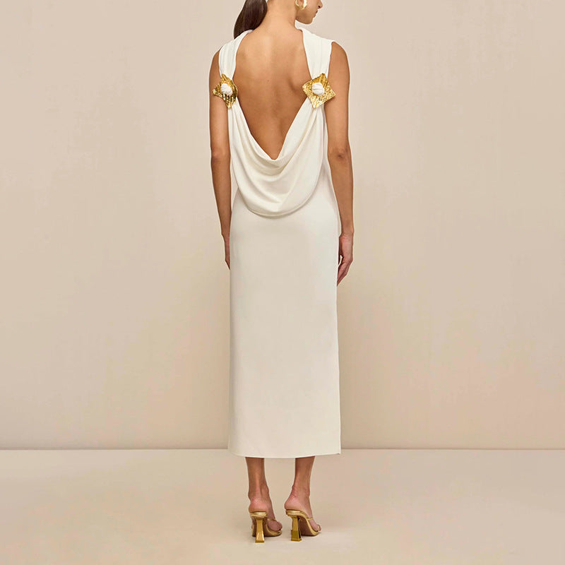 Sexy Lightly Mature Sexy Backless Dress Autumn French Waist Dress Women by Ragazza