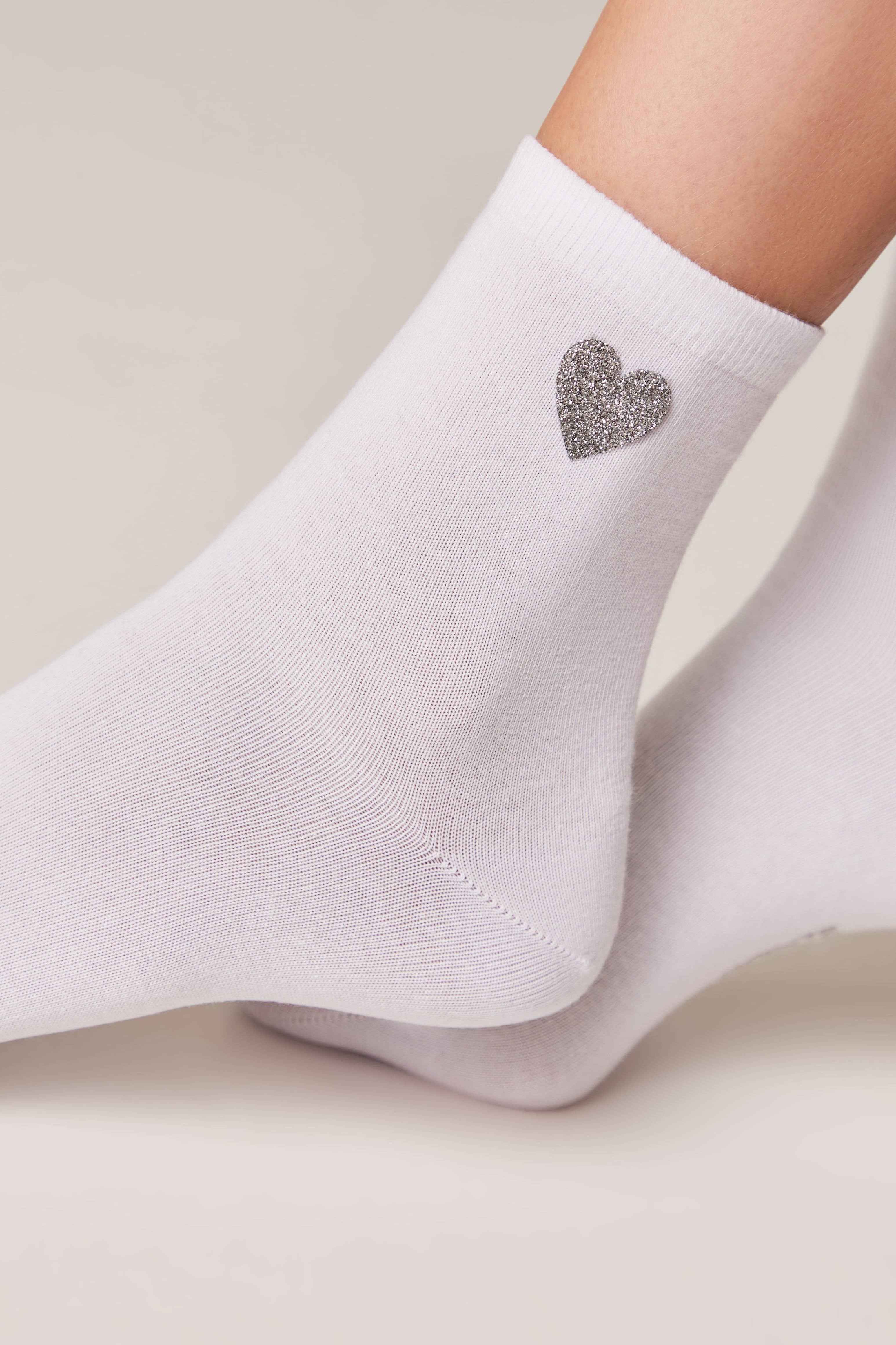 Cotton Socks Conte Classic 427 - Shimmering Heart Pattern