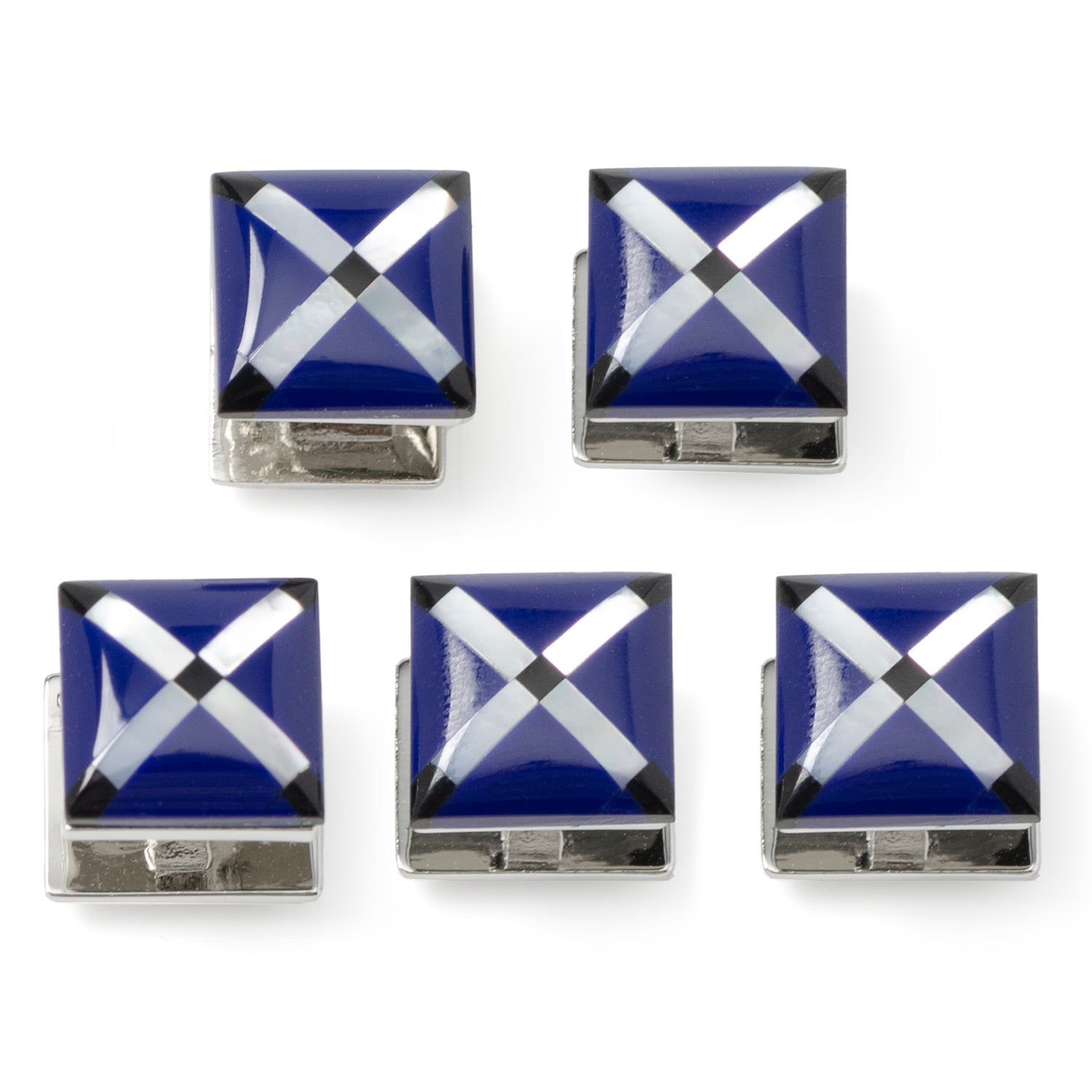 Mother of Pearl Diamond 5-Studs by Cufflinks.com
