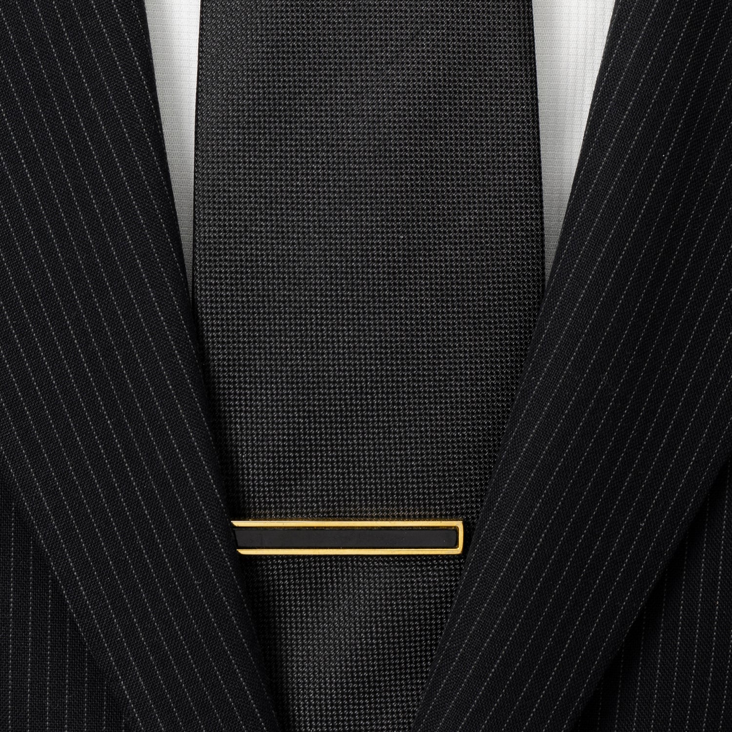 Gold and Onyx Inlaid Tie Clip by Cufflinks.com