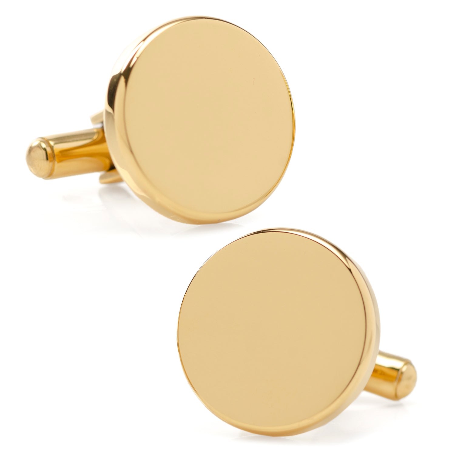 Stainless Steel Round Infinity Gold Engravable Cufflinks by Cufflinks.com