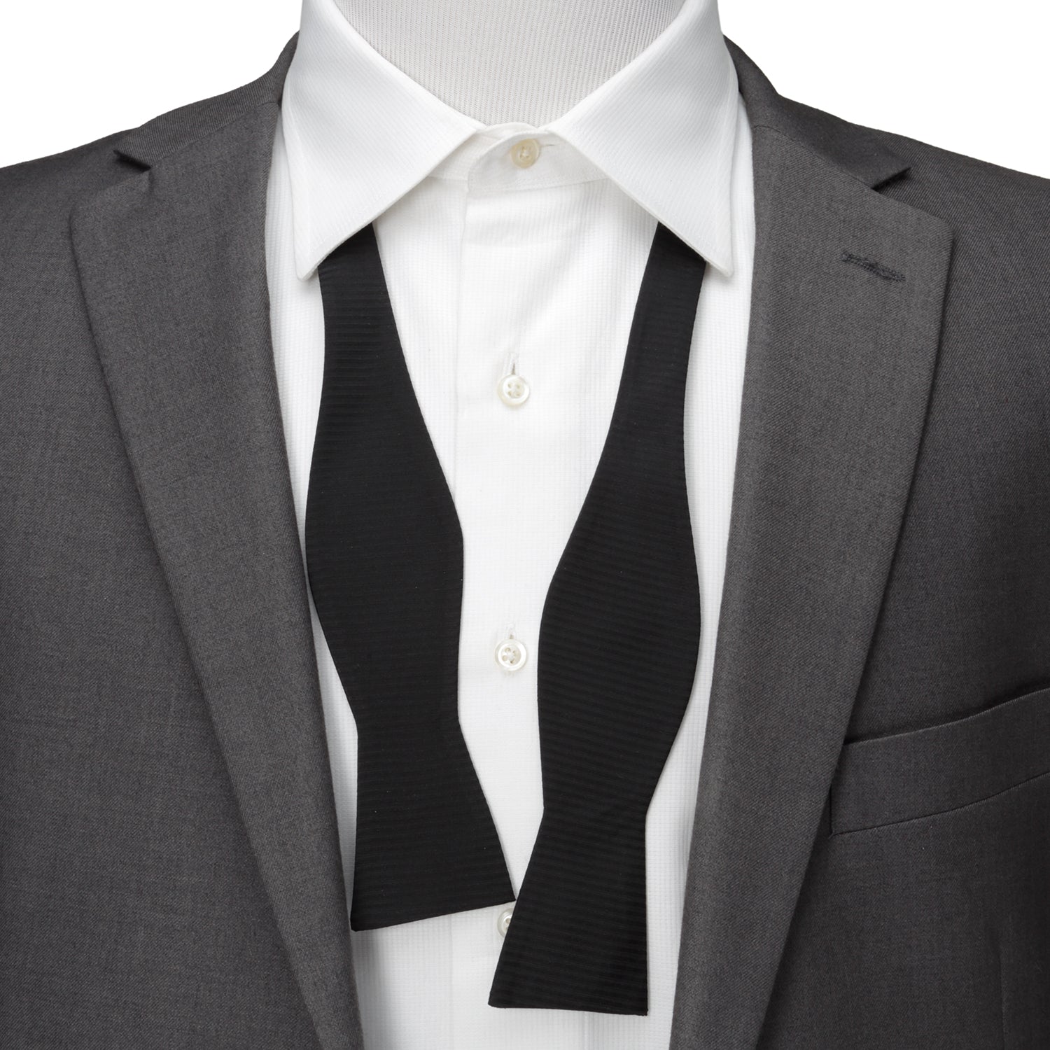 Black Formal Pinstripe Silk Bow Tie by Cufflinks.com