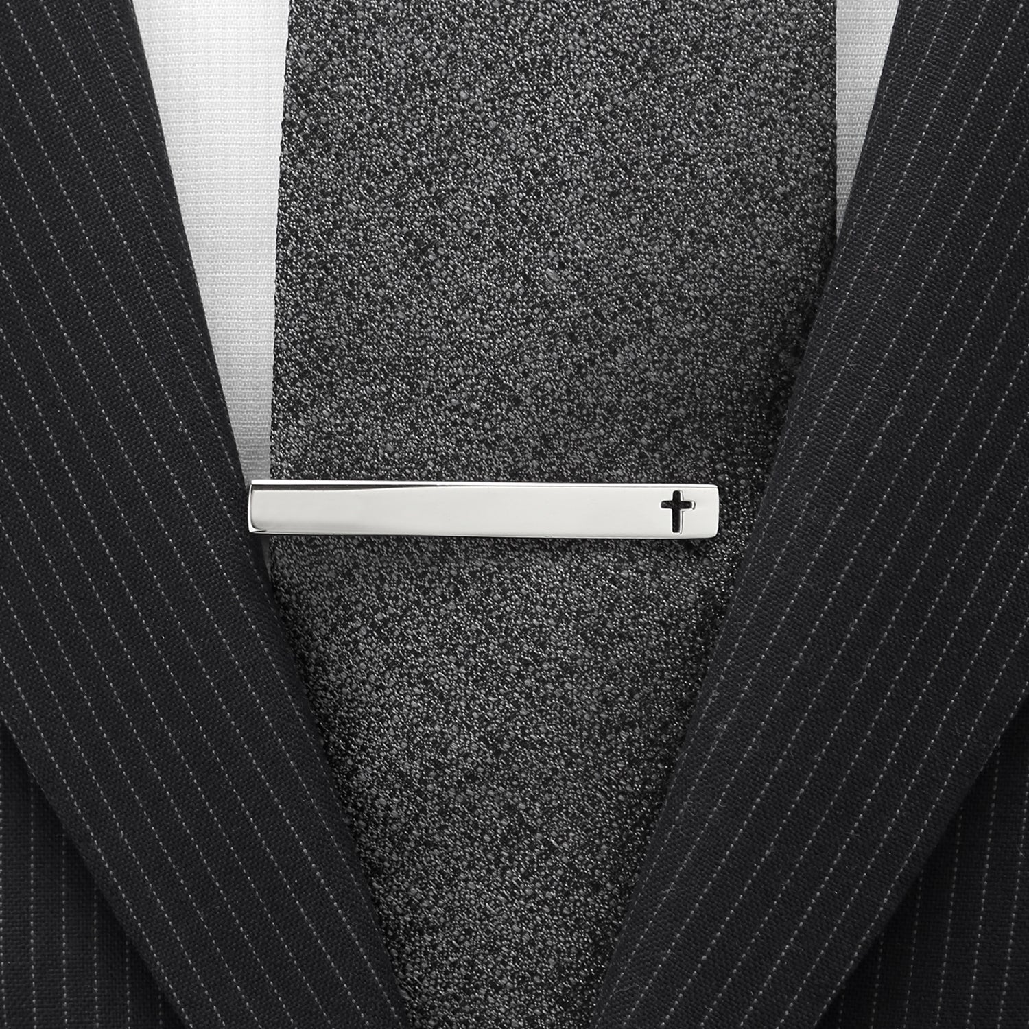 Cross Cutout Stainless Steel Tie Clip by Cufflinks.com