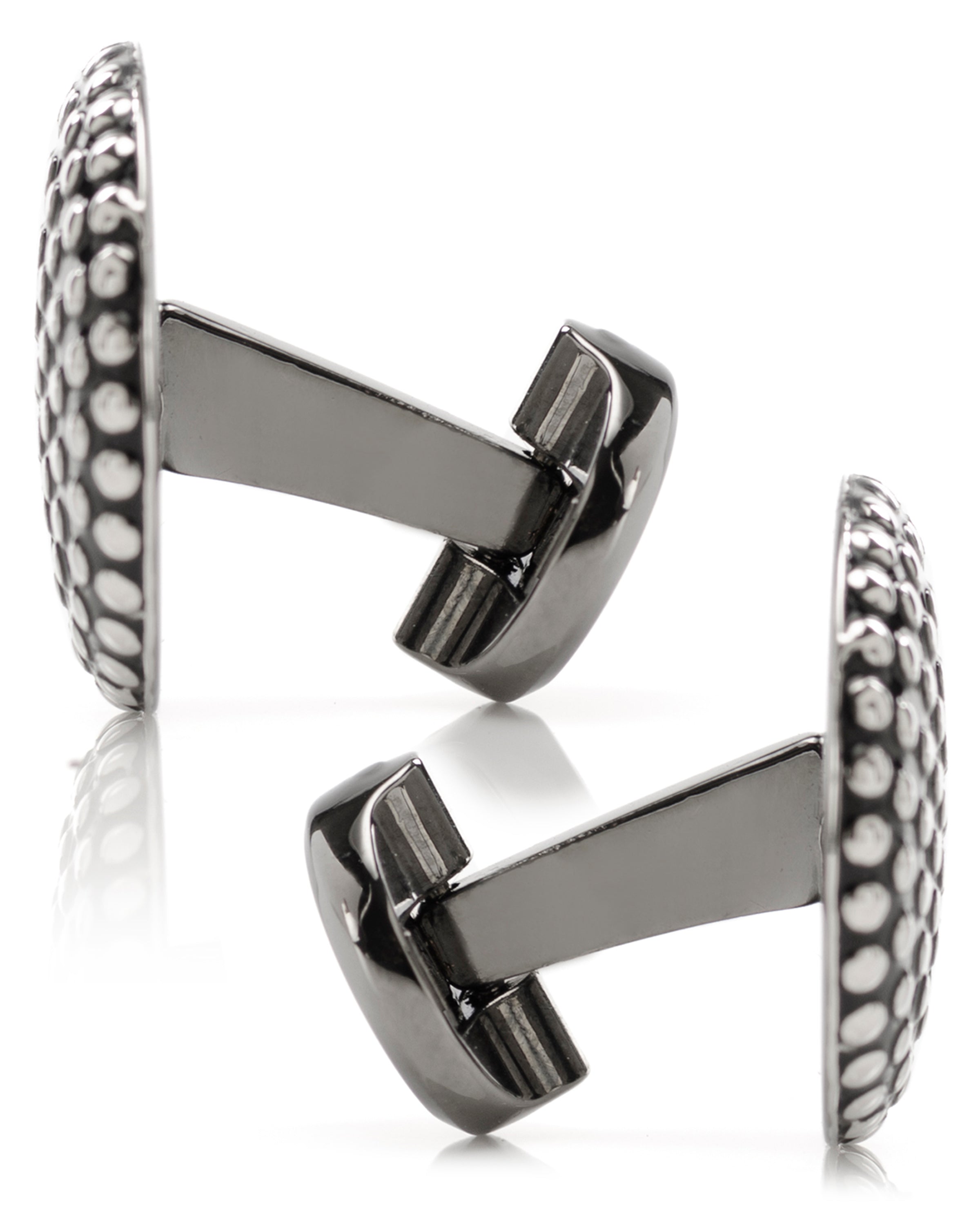 Silver Circle Dot Texture Cufflinks by Cufflinks.com