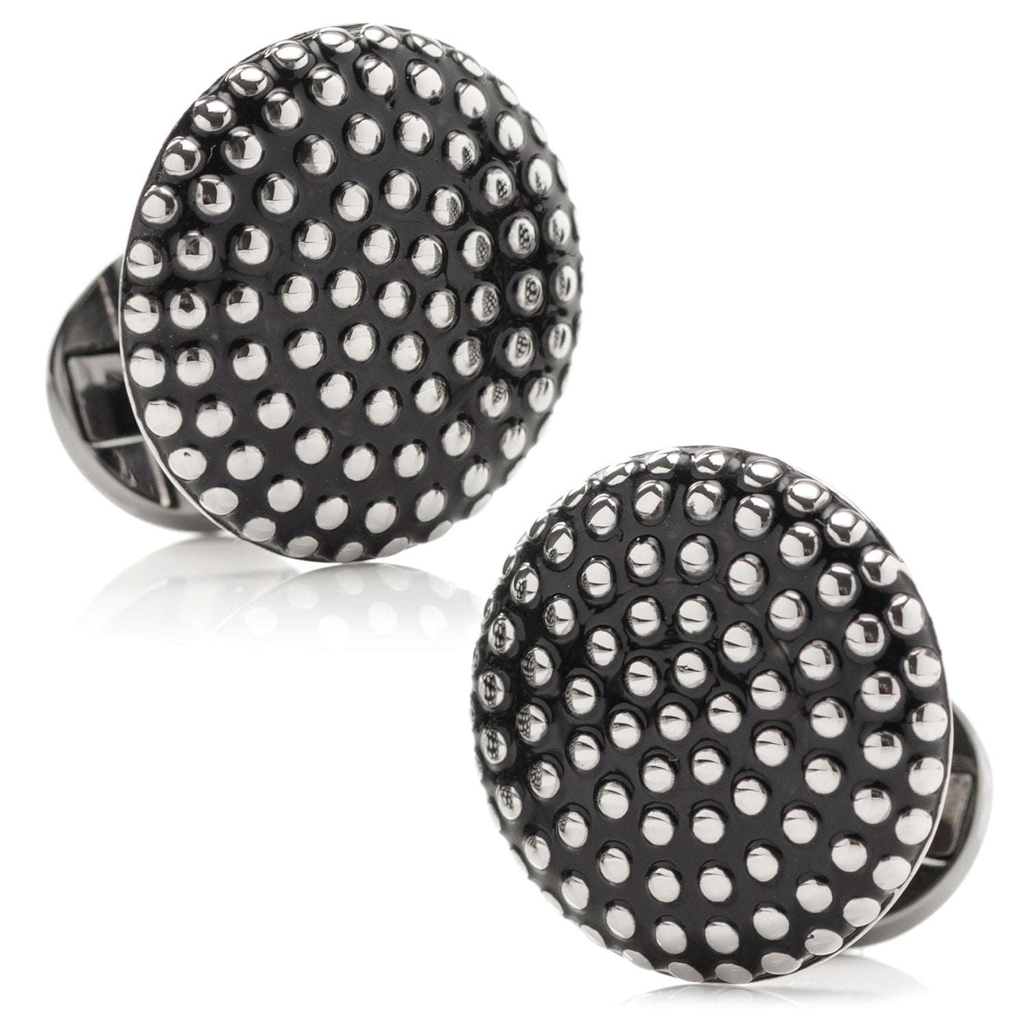 Silver Circle Dot Texture Cufflinks by Cufflinks.com