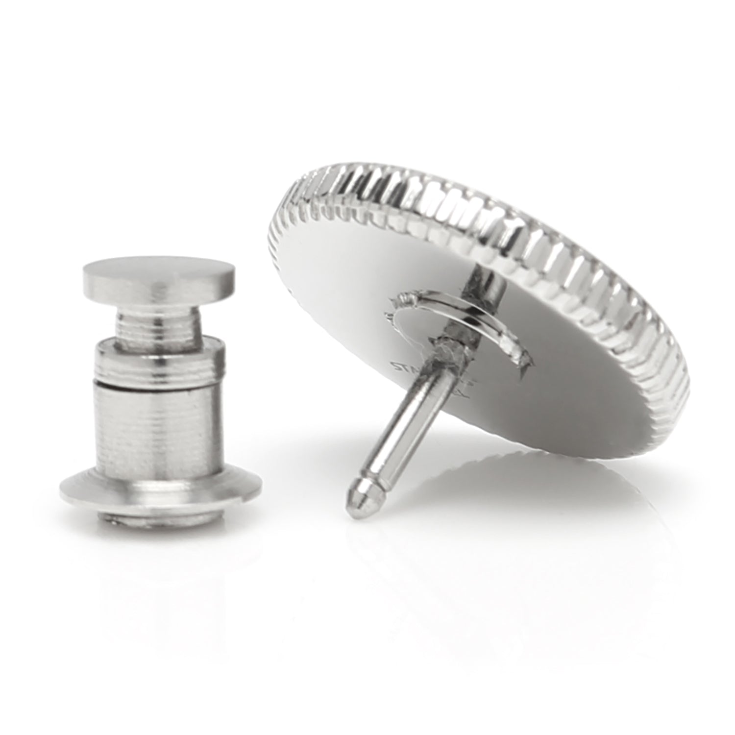 Stainless Steel Coin Edge Engravable Lapel Pin by Cufflinks.com