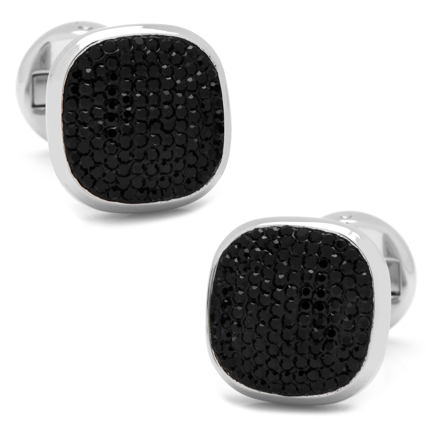 Stainless Steel Black Pave Crystal 5-Stud Set by Cufflinks.com