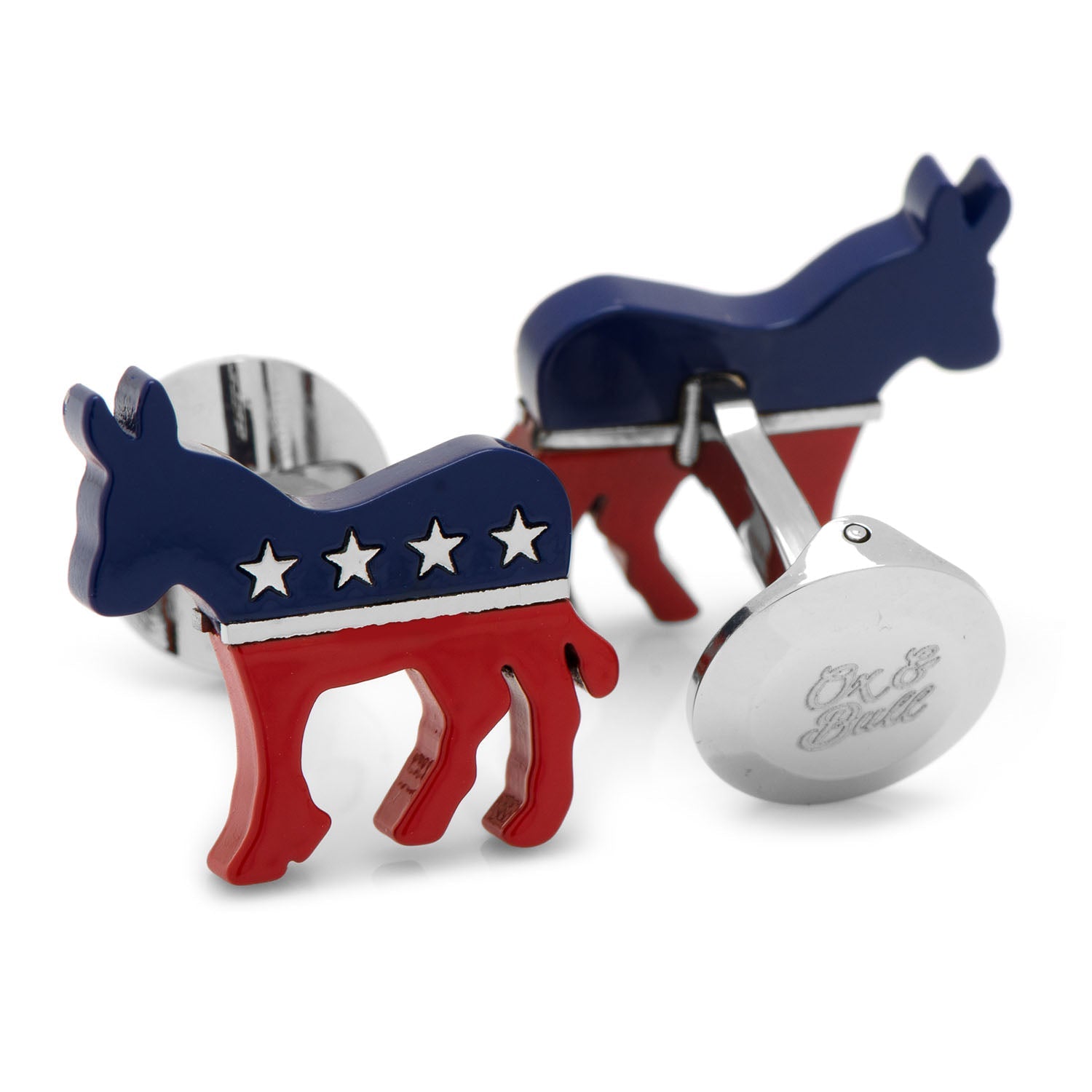 Stainless Steel Democratic Donkey Cufflinks by Cufflinks.com