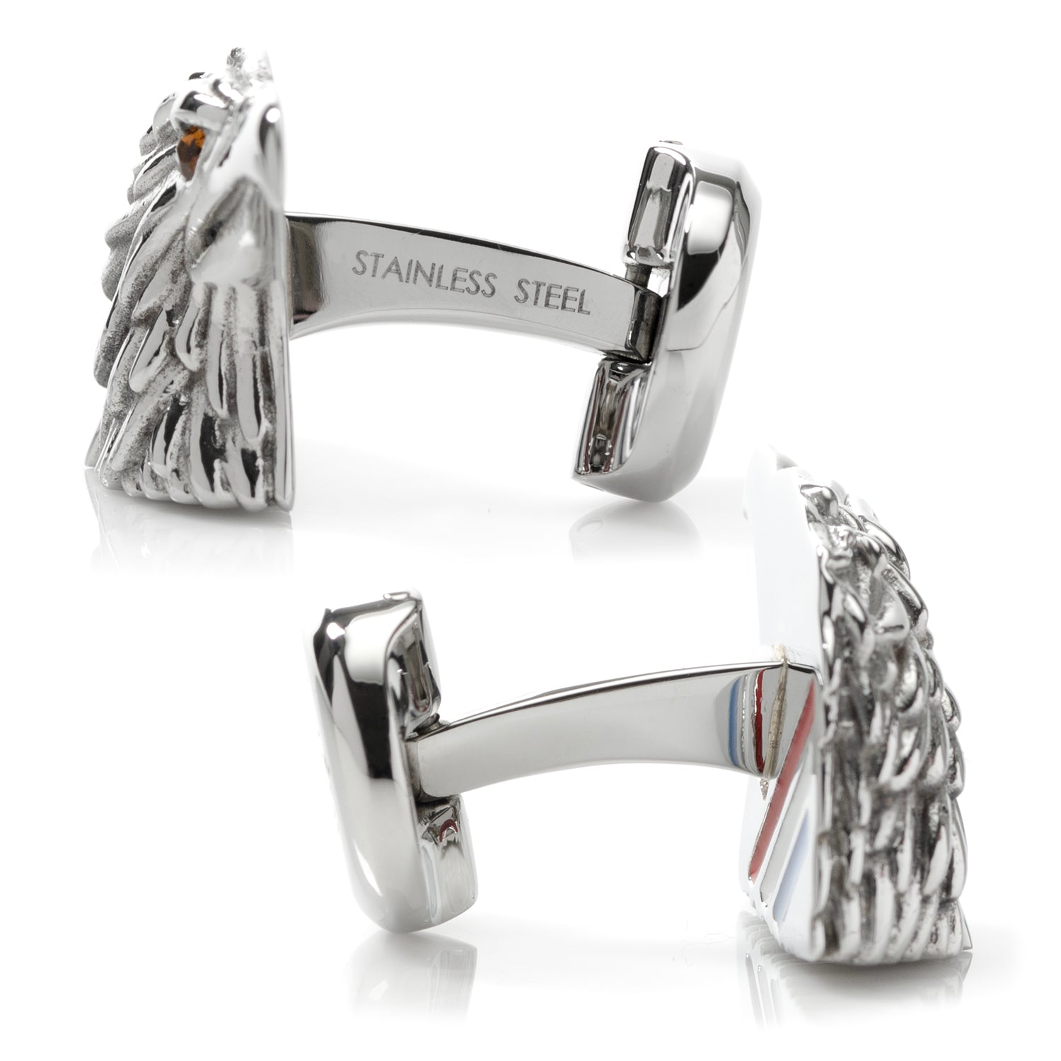 Stainless Steel Eagle Head Cufflinks by Cufflinks.com