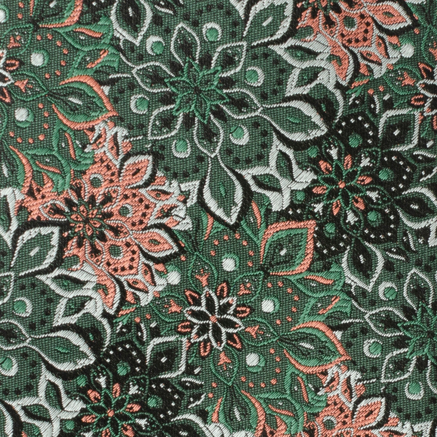 Green Floral Tie and Pocket Square Gift Set by Cufflinks.com