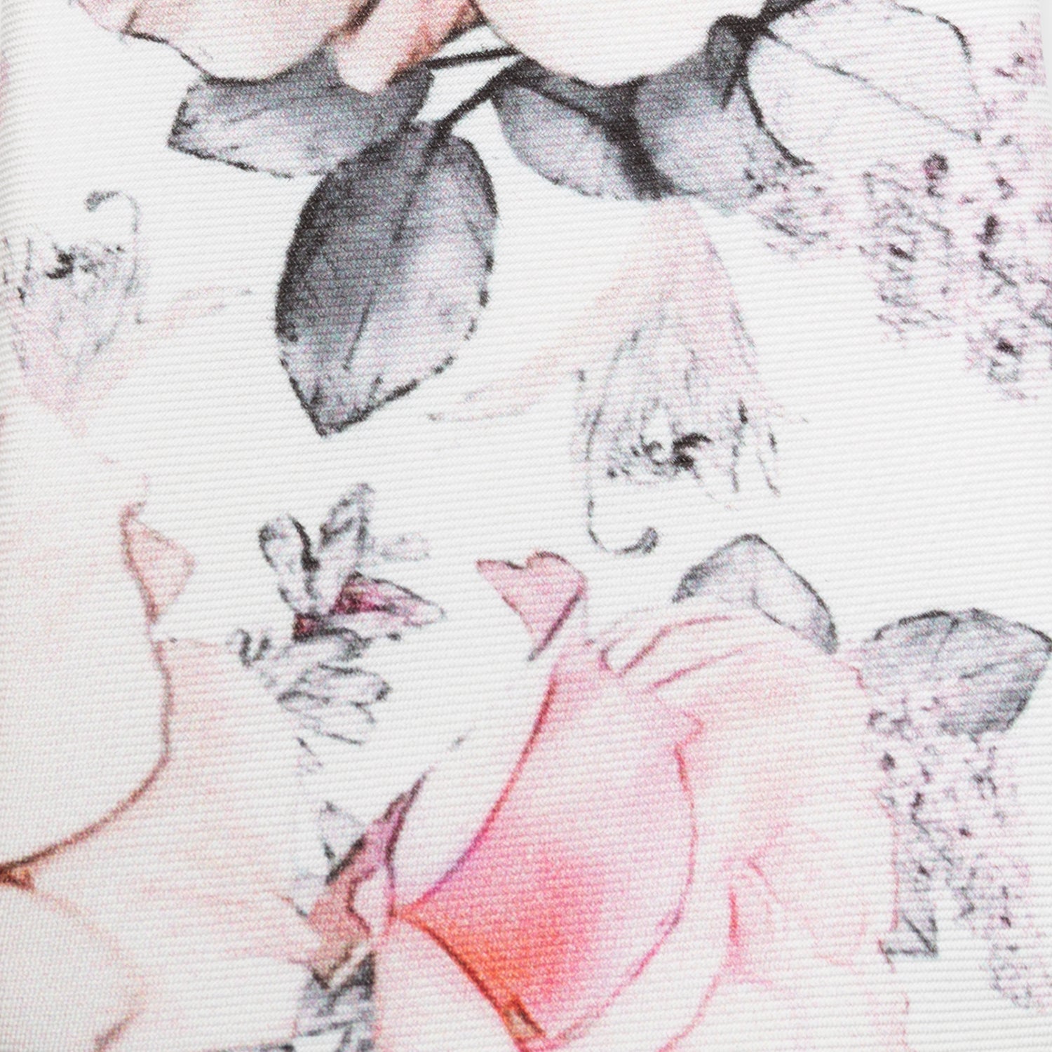 Painted Floral Gray Silk Men&