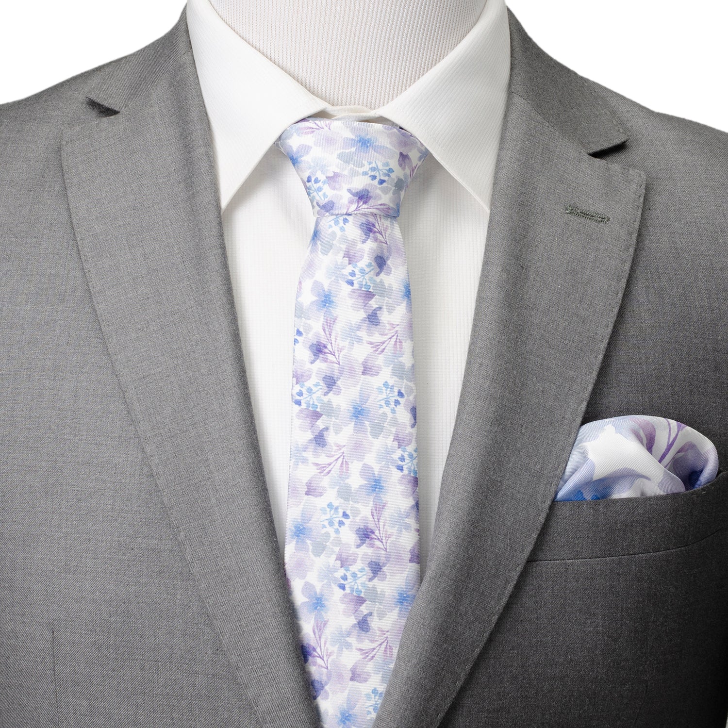 Watercolor Lavender Tie and Pocket Square Gift Set DestGlow