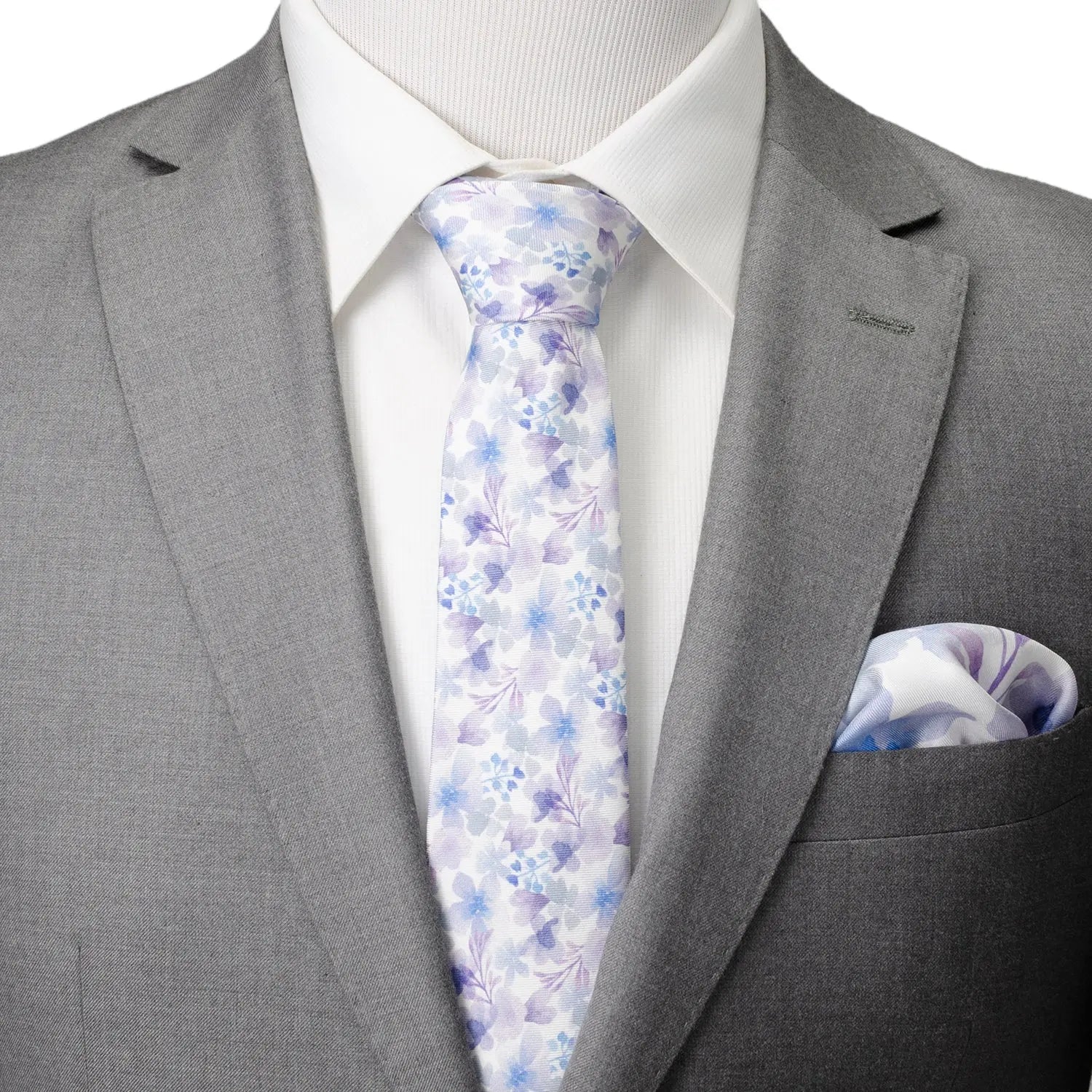 Watercolor Lavender Mix Print Silk Men&