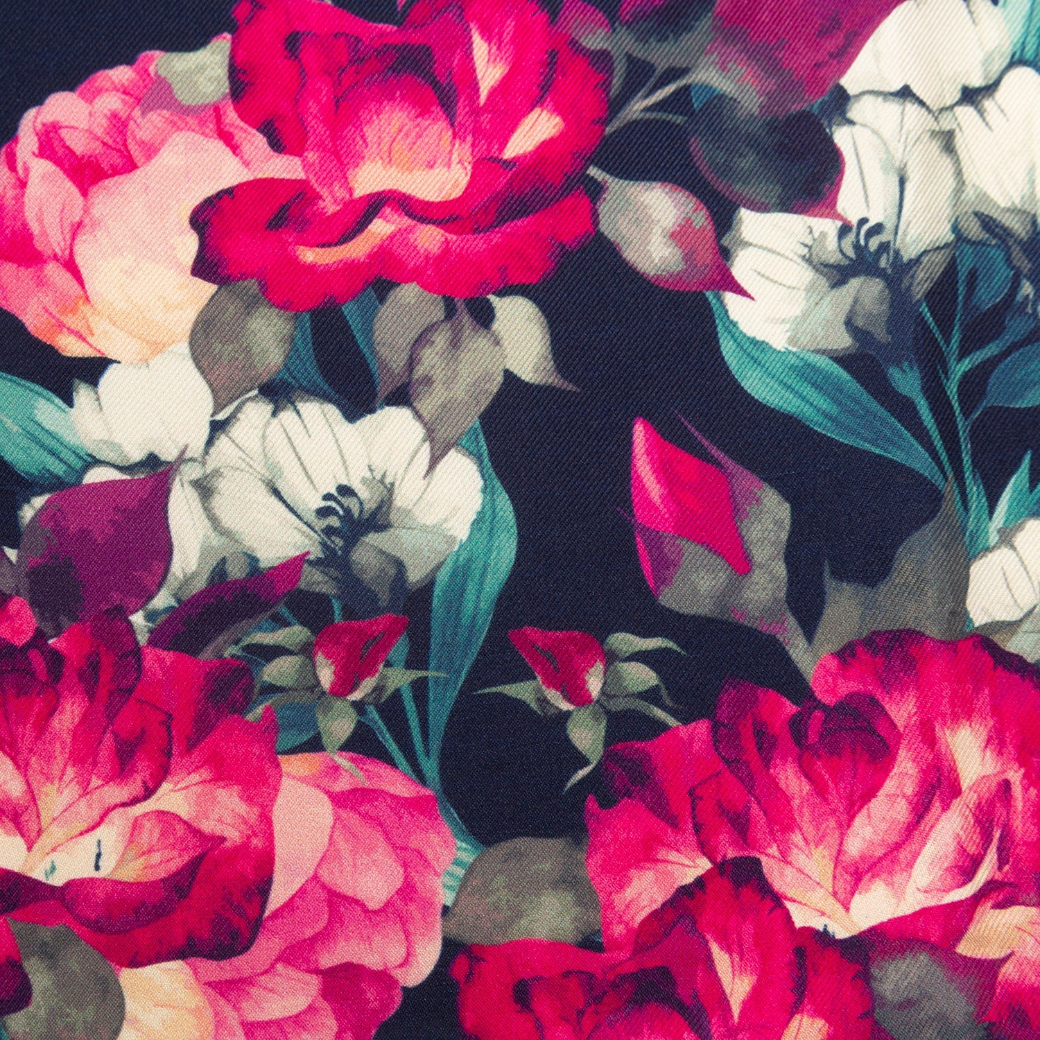 Painted Floral Navy Pocket Square by Cufflinks.com