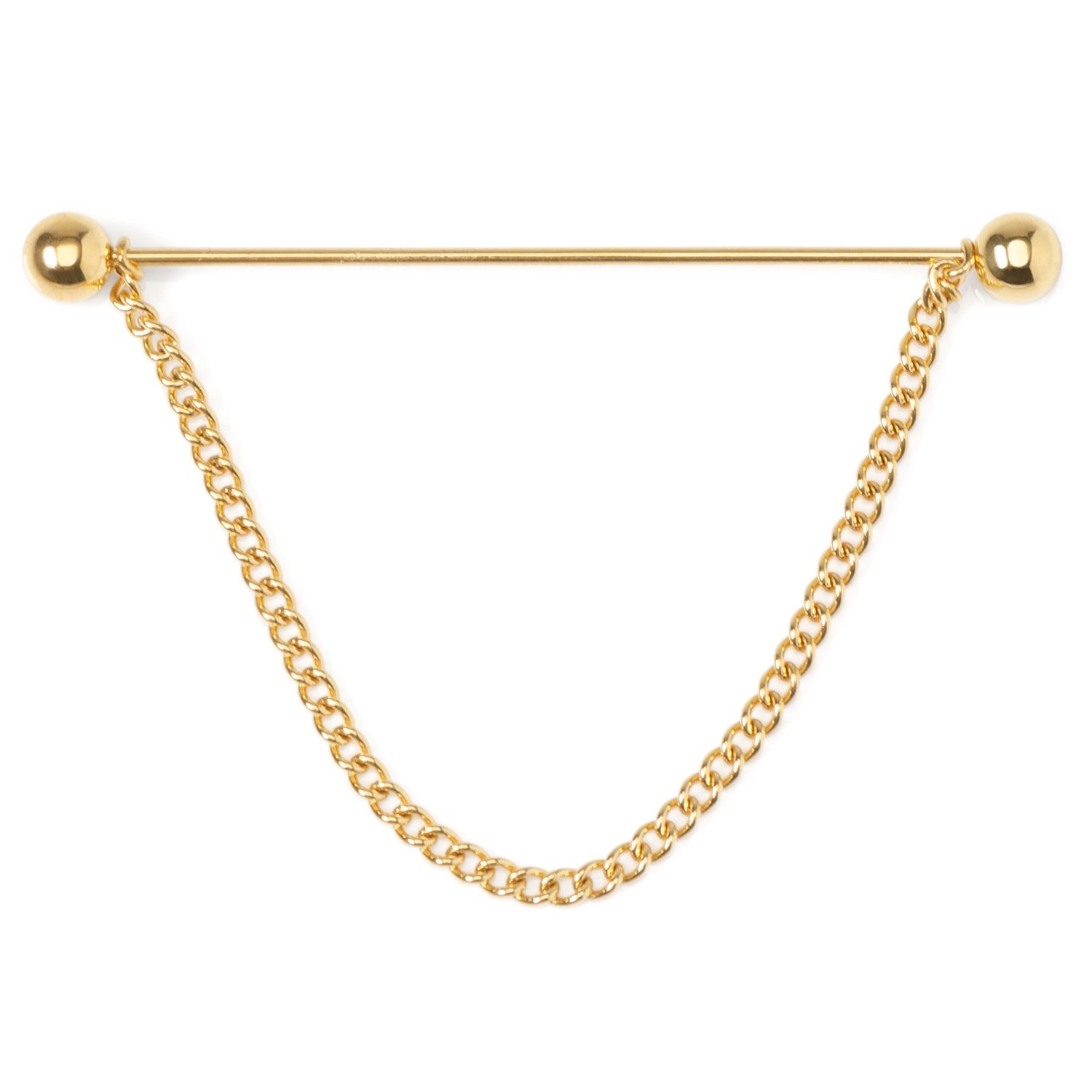 Stainless Steel Gold Chain Collar Bar by Cufflinks.com