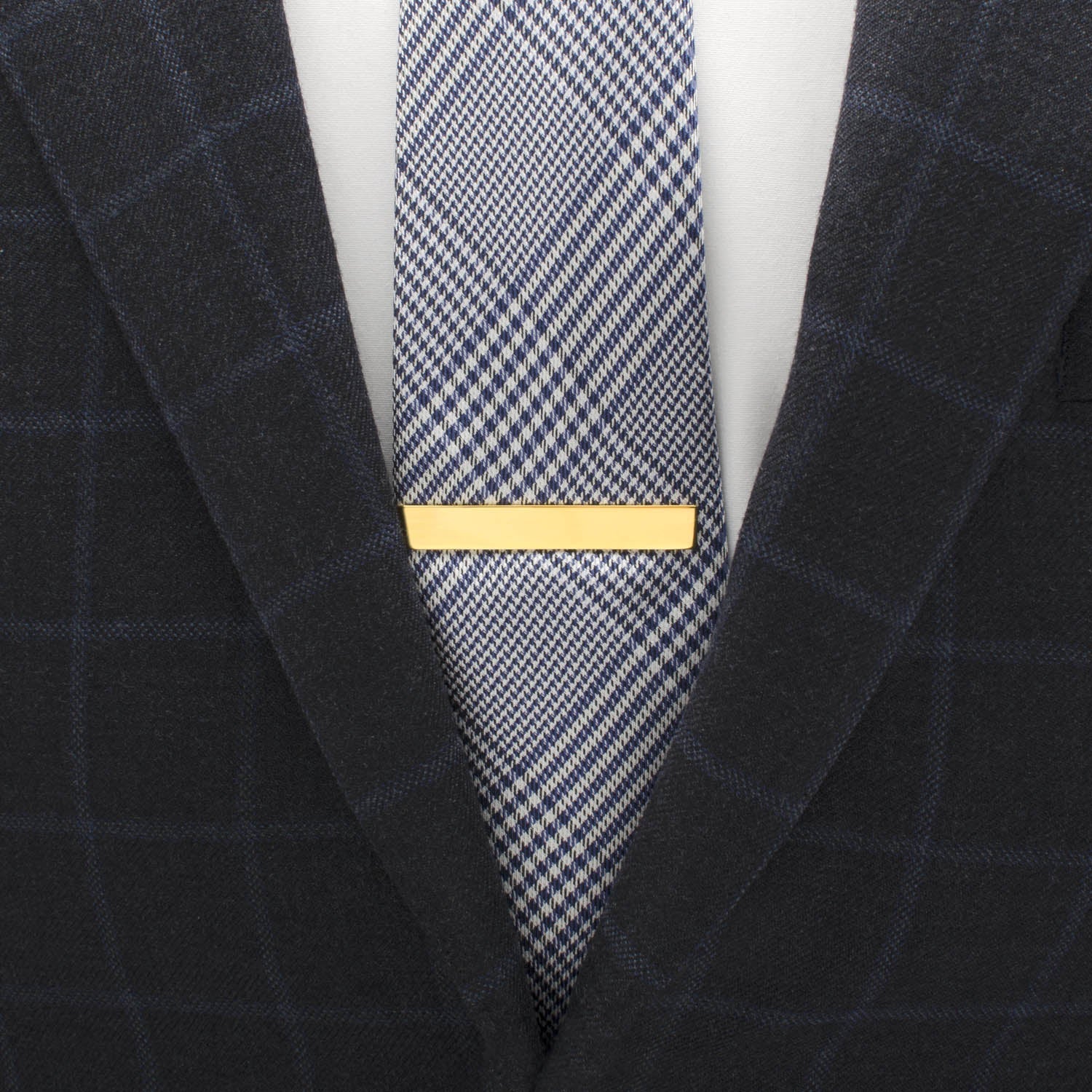 Engravable Gold Plated Rope Border Round Cufflinks and Tie Bar Gift Set