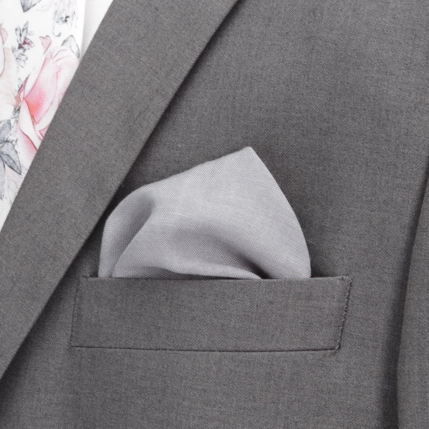 Gray Linen Pocket Square by Cufflinks.com