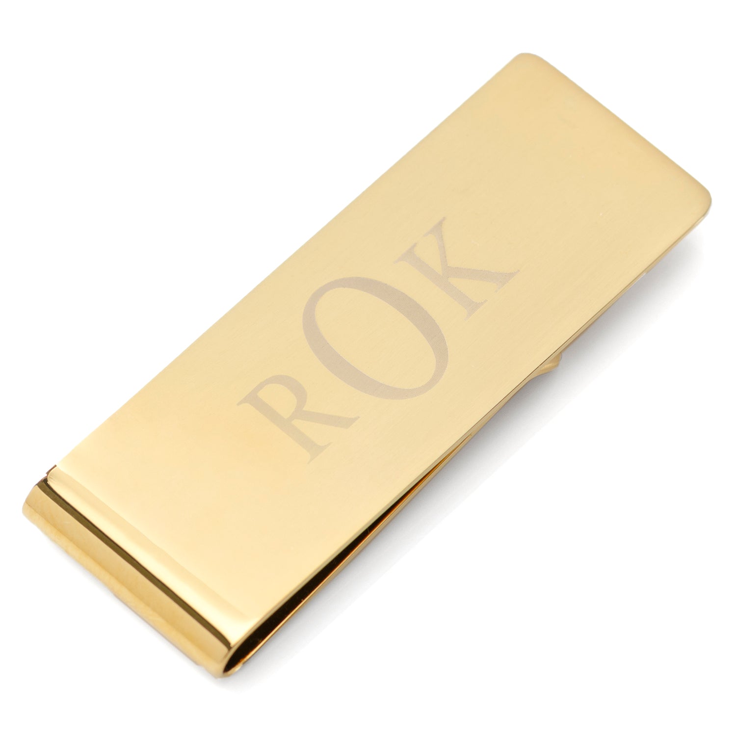 Stainless Steel Gold Engravable Money Clip by Cufflinks.com
