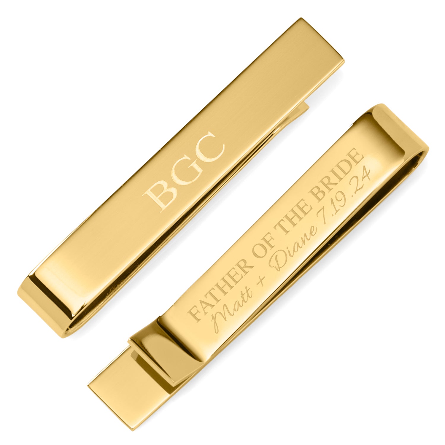 Wedding Party Gold Engravable Tie Bar by Cufflinks.com