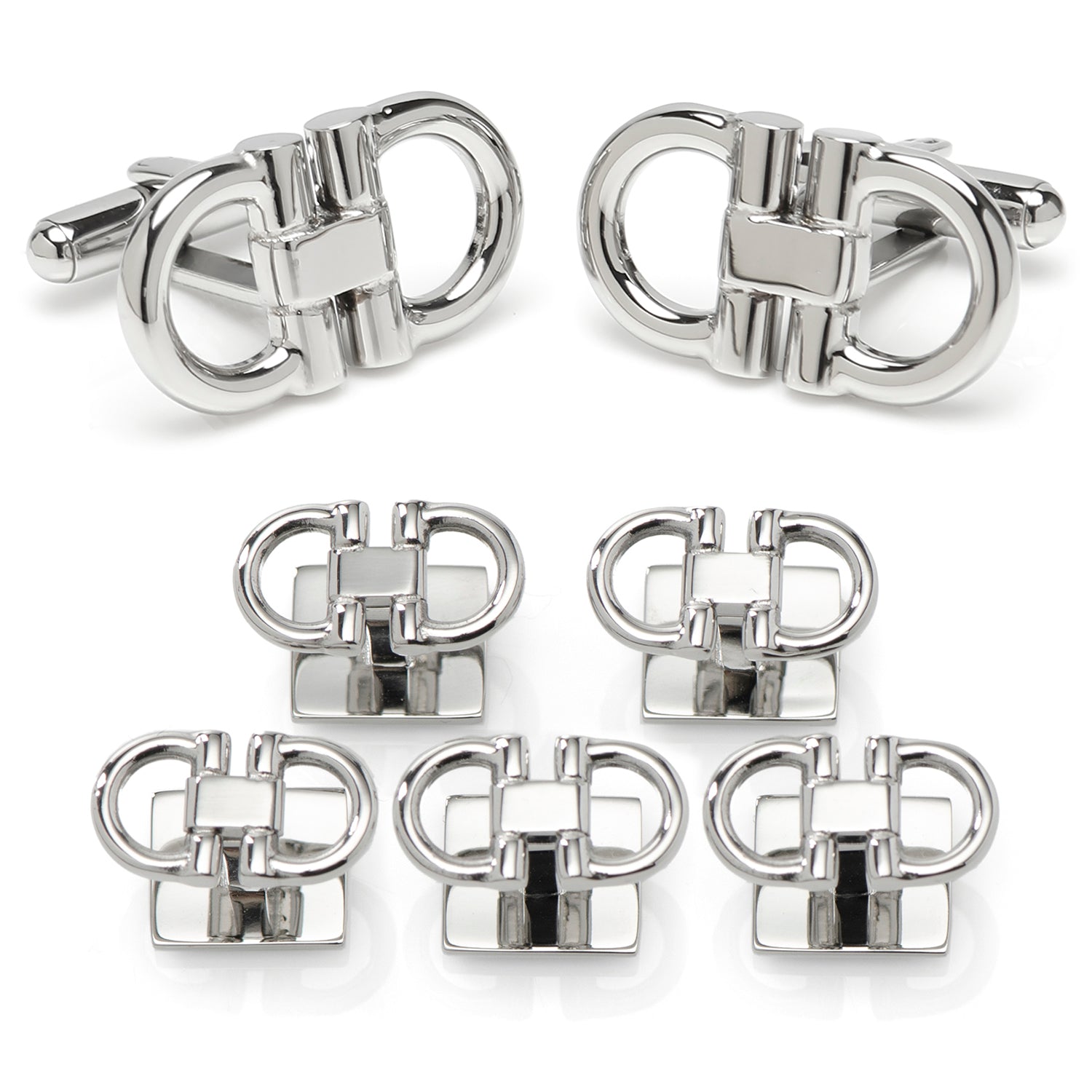 Horse Bit Stainless Steel 5-Stud Set by Cufflinks.com