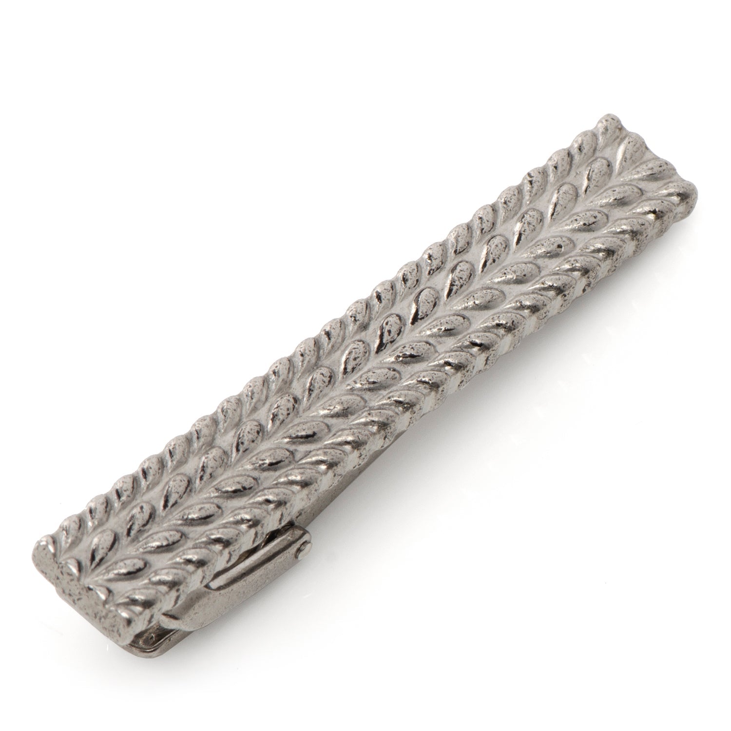 Antique Silver Herringbone Tie Clip by Cufflinks.com