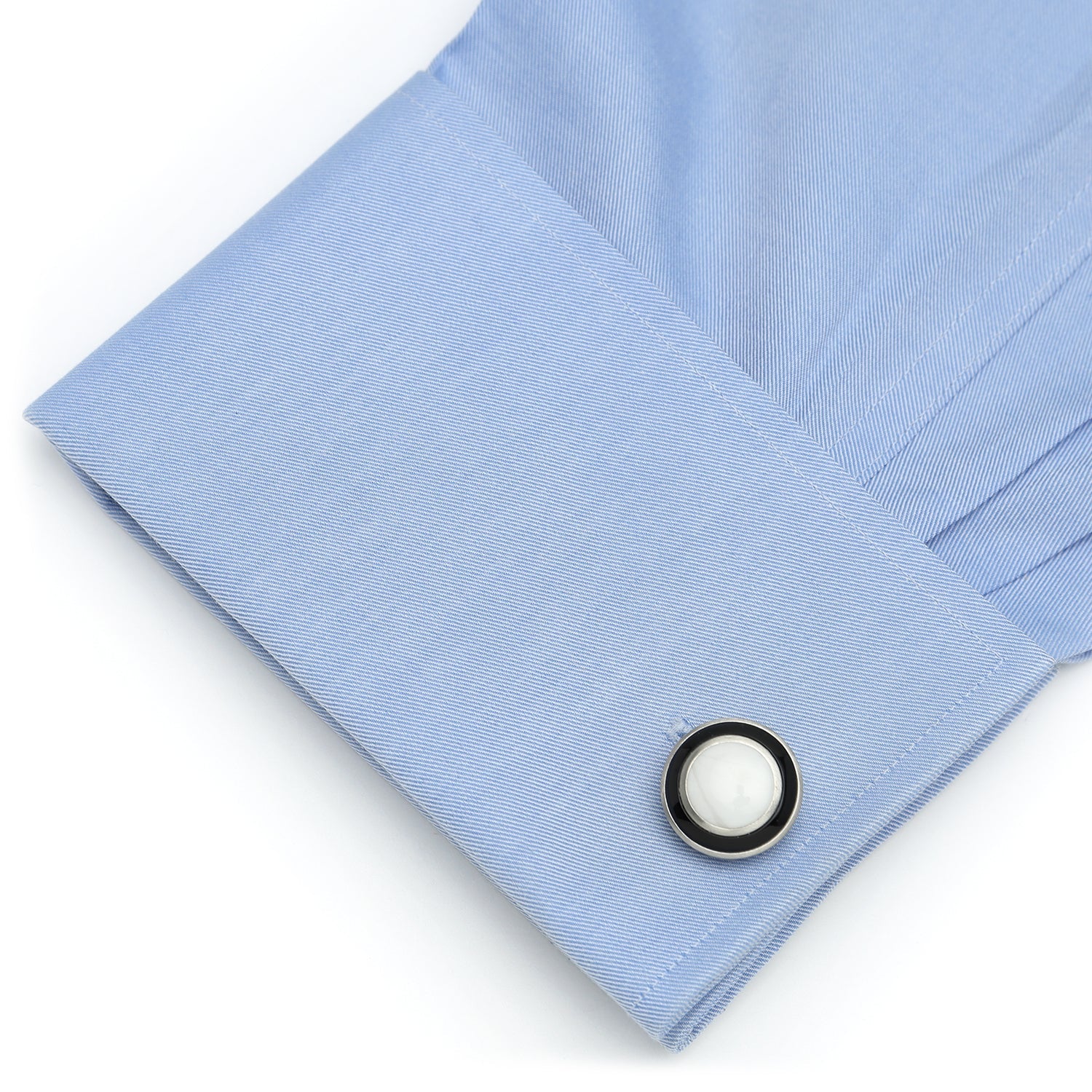 Jade with Onyx Ring Stainless Steel Cufflinks by Cufflinks.com