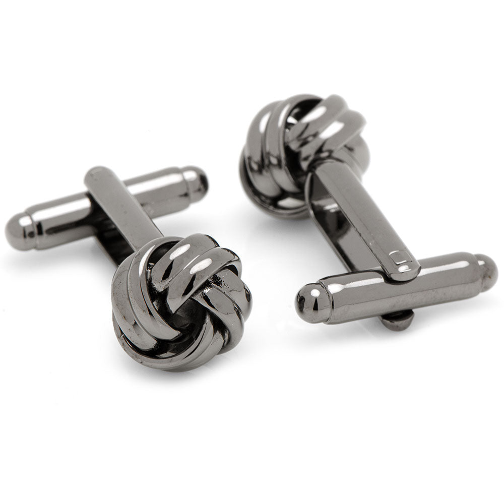 Gunmetal Knot Cufflinks by Cufflinks.com