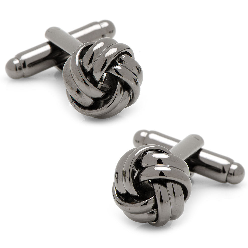 Gunmetal Knot Cufflinks by Cufflinks.com