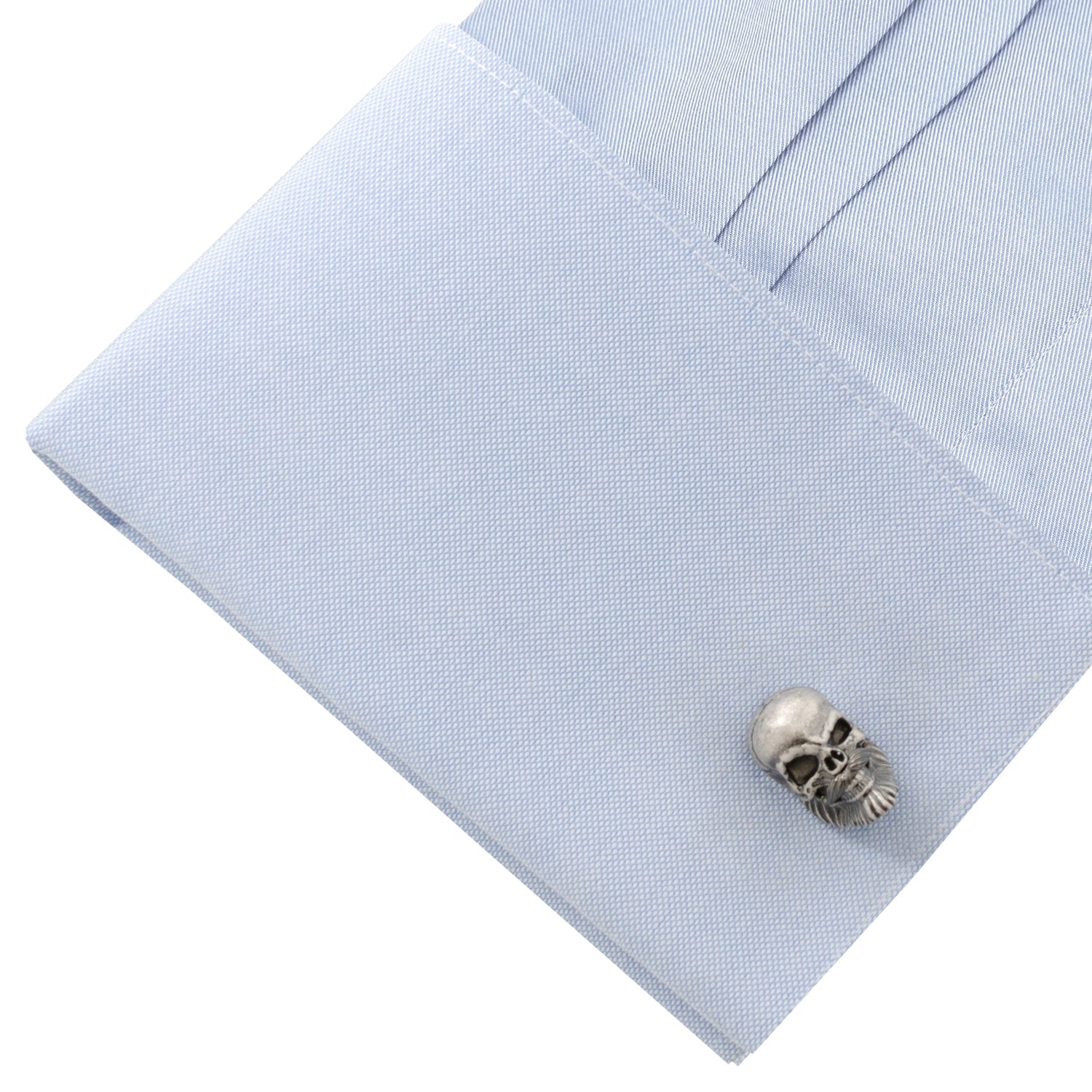 Stainless Steel Mustache Skull Cufflinks DestGlow