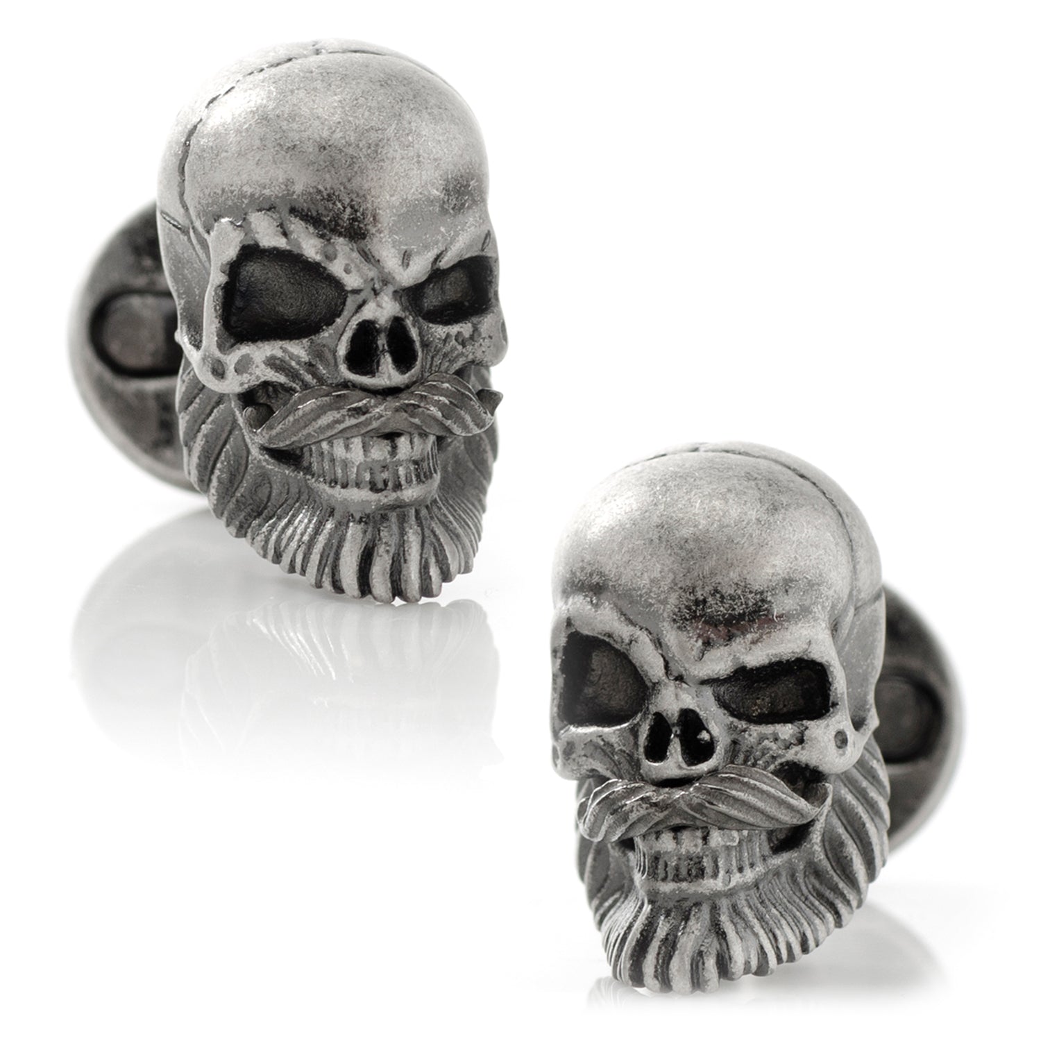 Stainless Steel Mustache Skull Cufflinks DestGlow