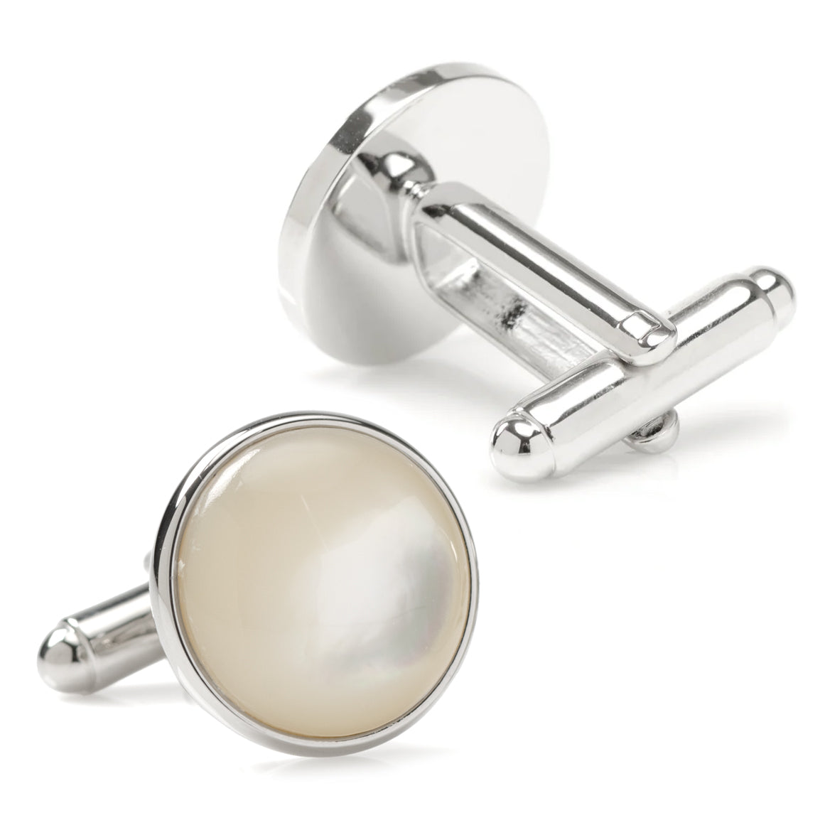 Silver and Mother of Pearl Cufflinks by Cufflinks.com