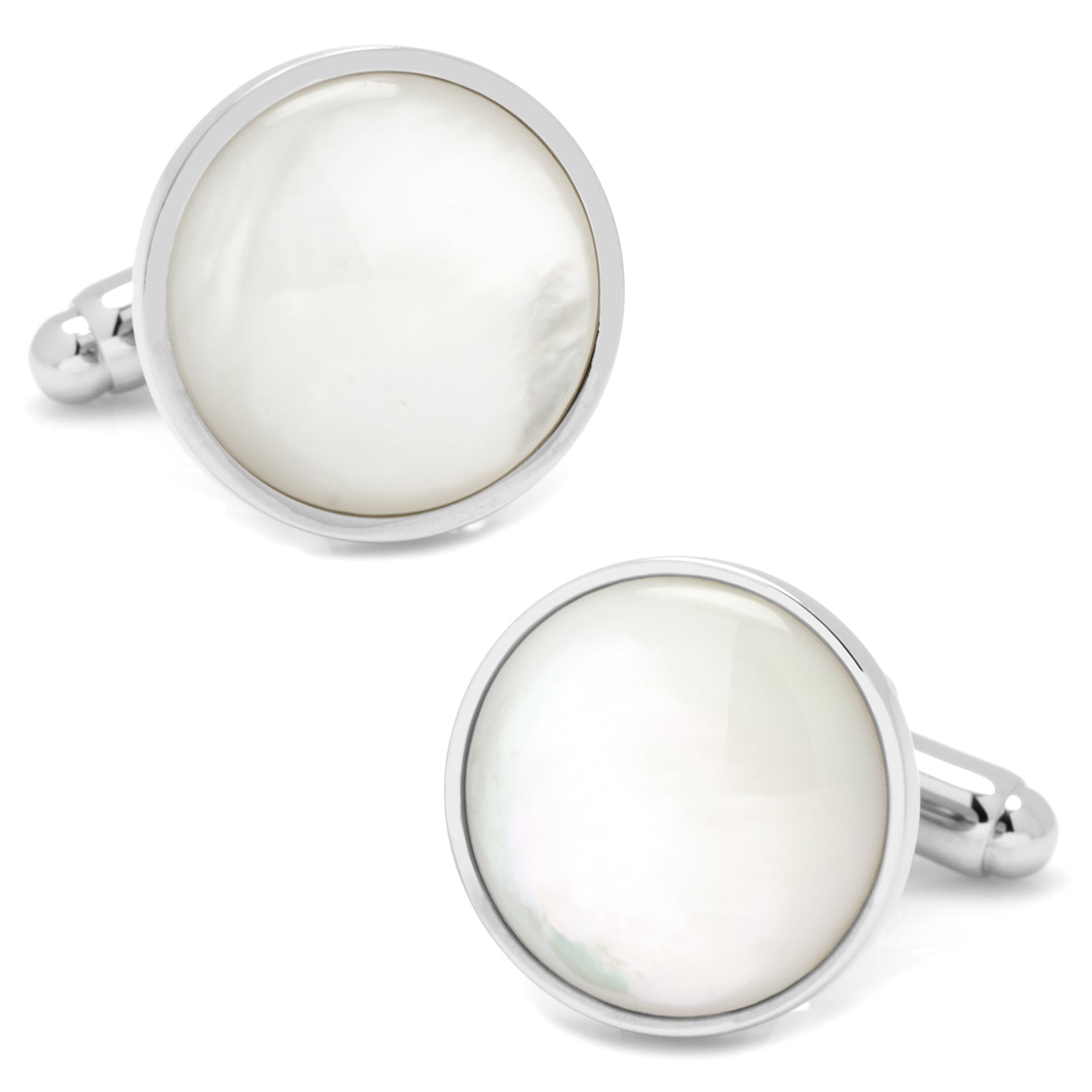 Silver and Mother of Pearl 5-Stud Set by Cufflinks.com