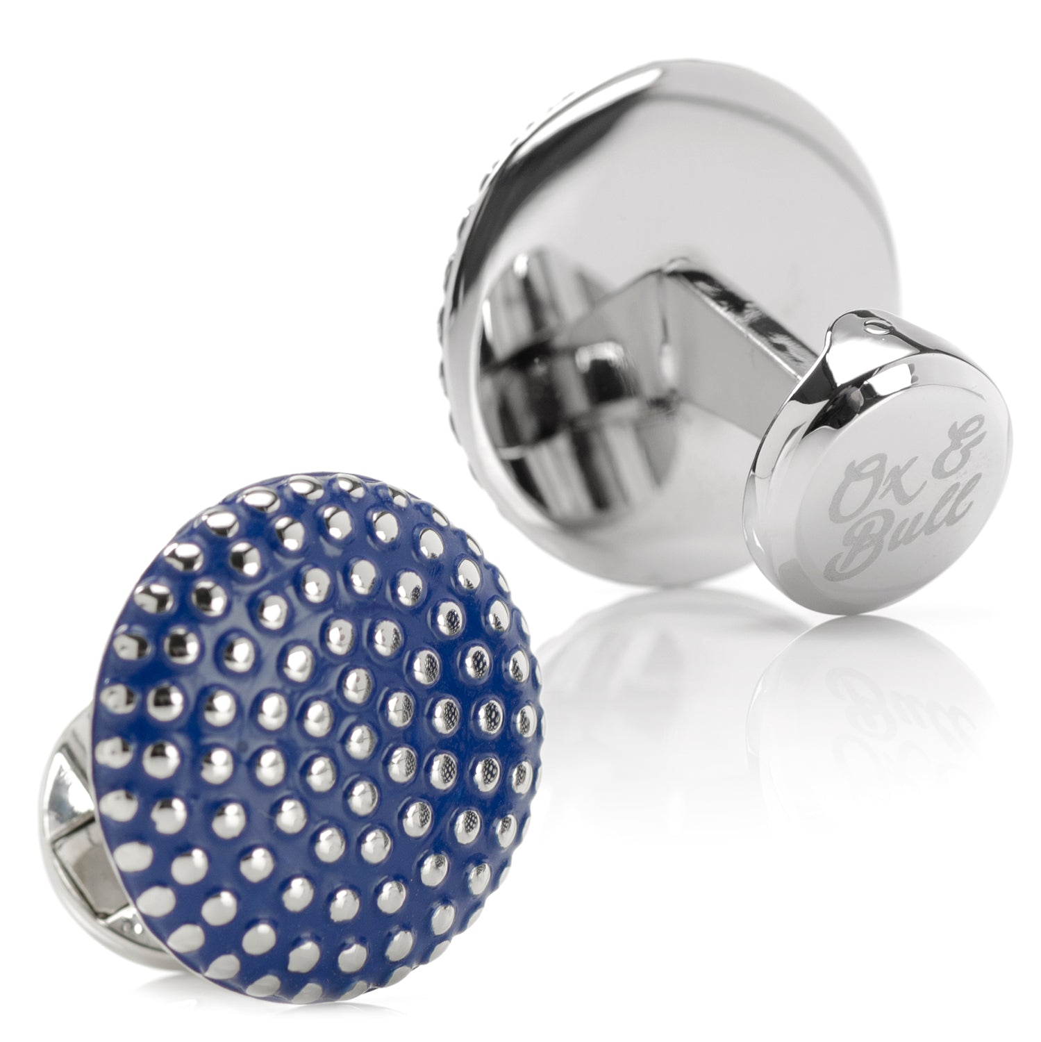 Navy Circle Dot Texture Cufflinks by Cufflinks.com