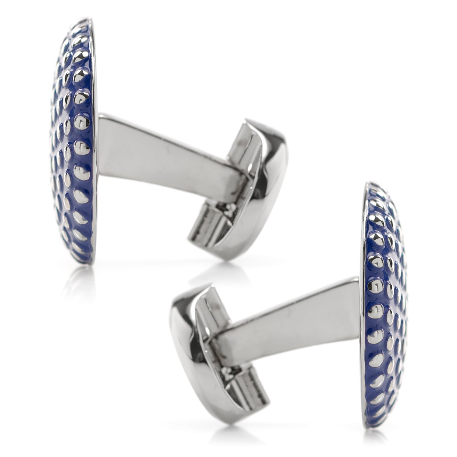 Navy Circle Dot Texture Cufflinks by Cufflinks.com
