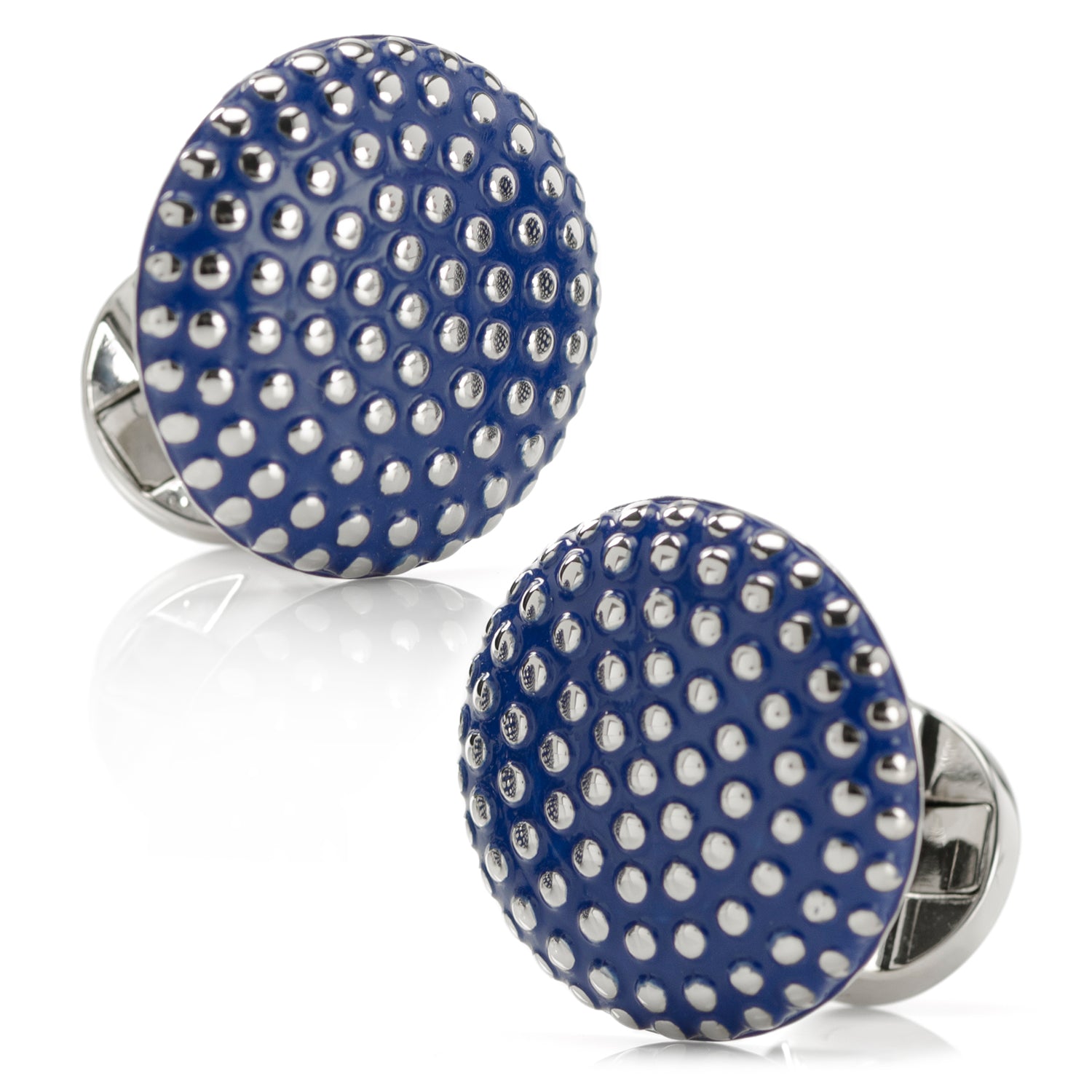 Navy Circle Dot Texture Cufflinks by Cufflinks.com