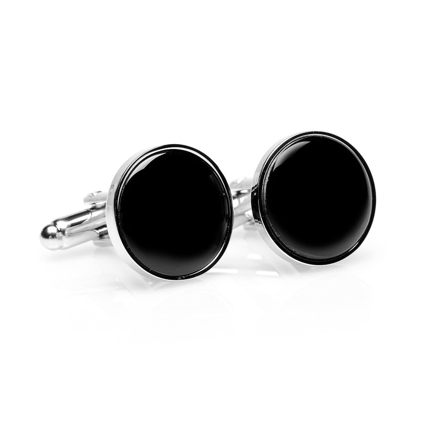 Silver and Onyx Cufflinks by Cufflinks.com