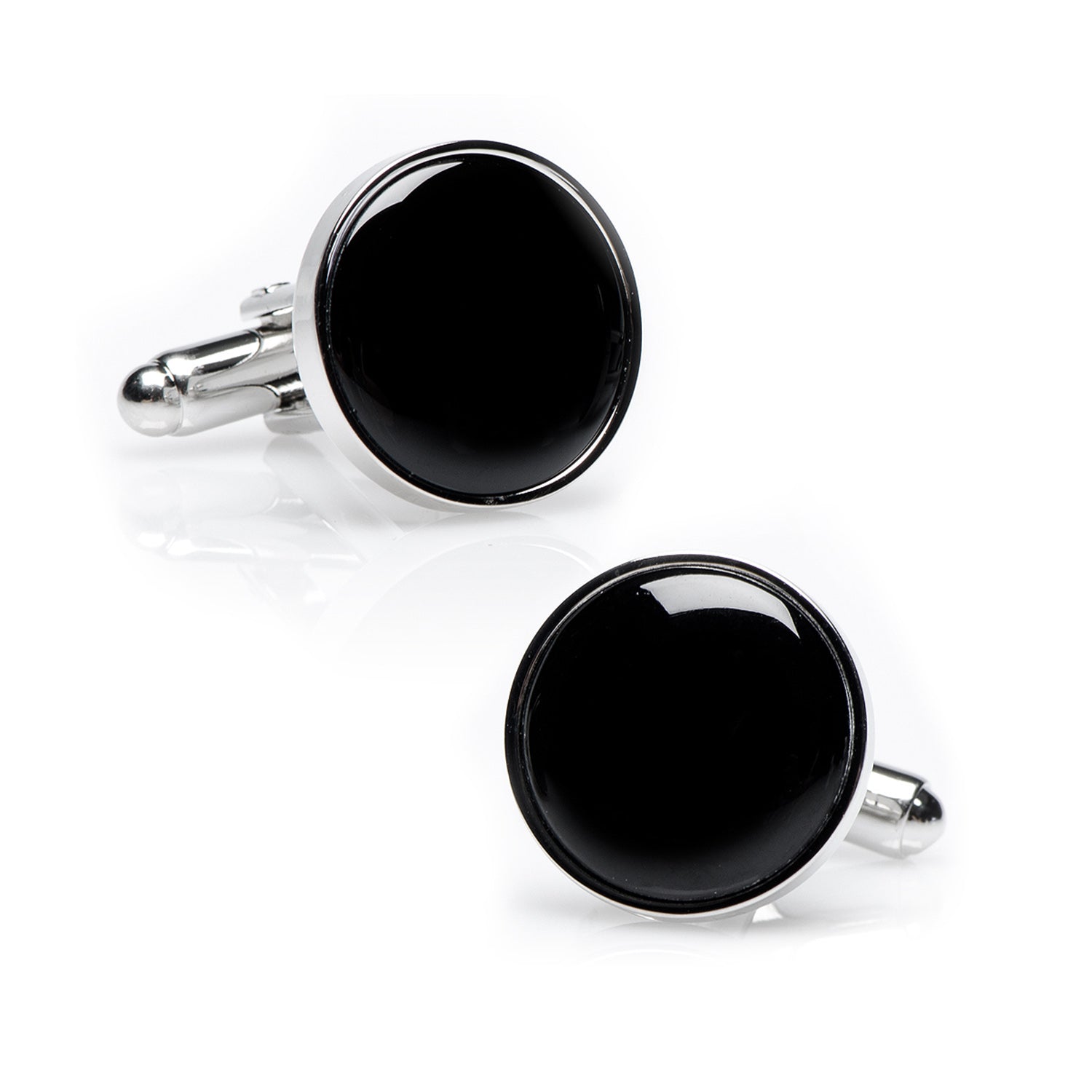 Silver and Onyx Cufflinks by Cufflinks.com