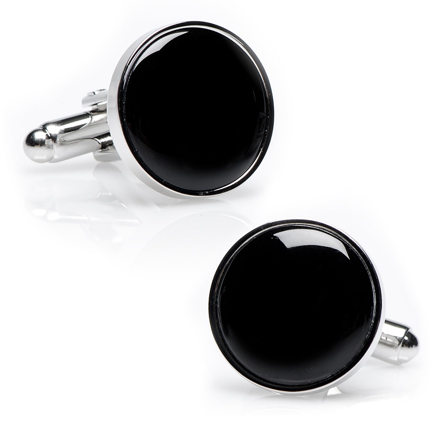 Silver and Onyx 5-Stud Set by Cufflinks.com
