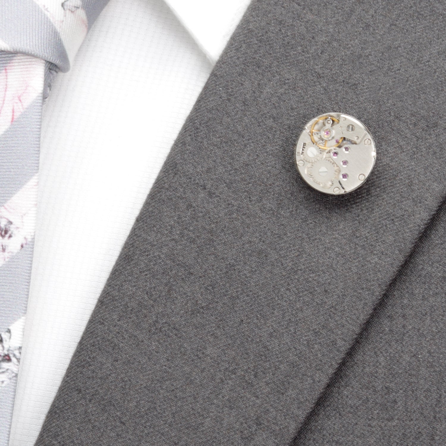 Open Edge Skeleton Watch Movement Lapel Pin by Cufflinks.com