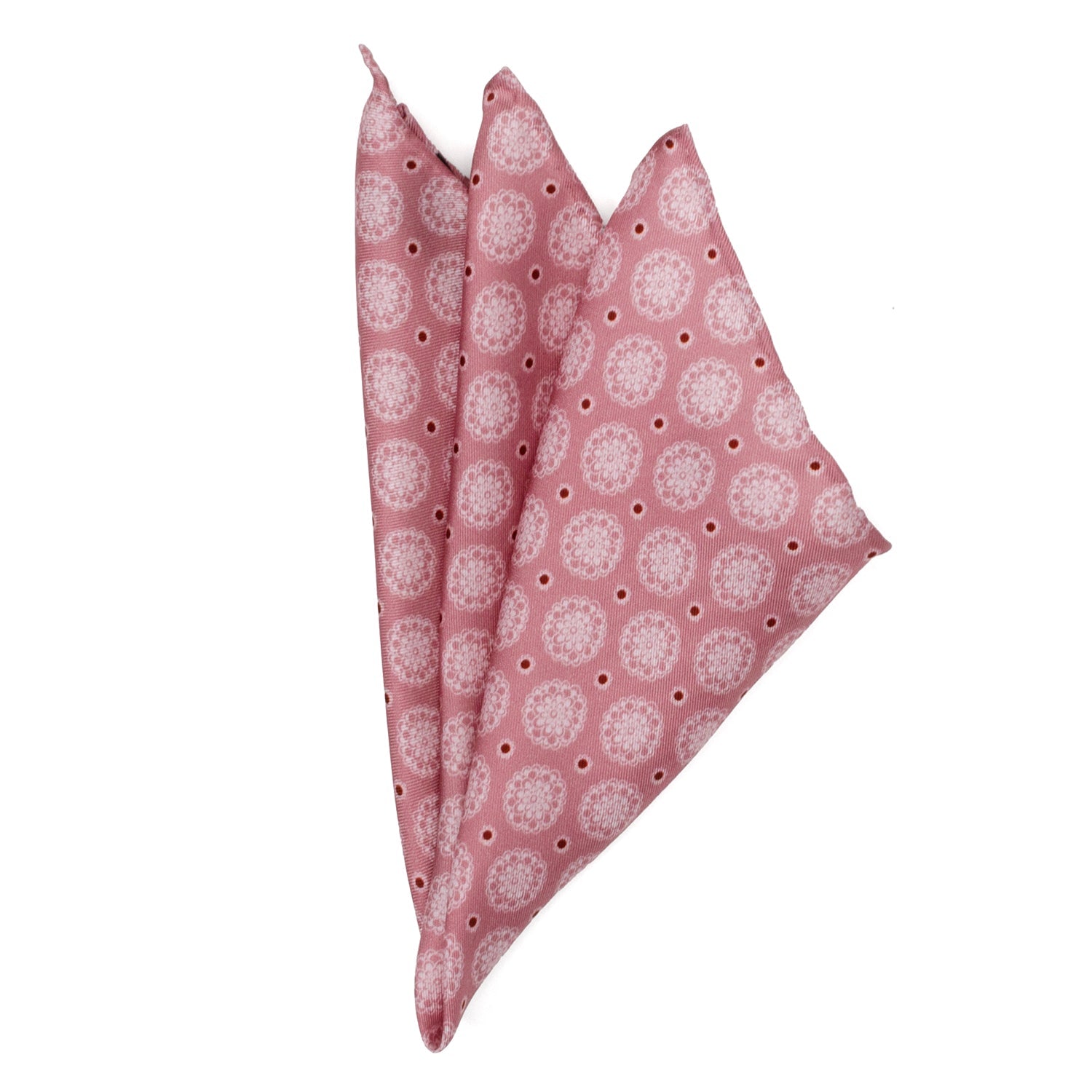 Dusty Blush Floral Motif Pocket Square by Cufflinks.com