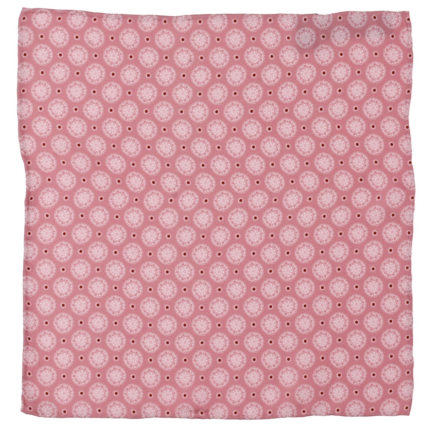 Dusty Blush Floral Motif Pocket Square by Cufflinks.com