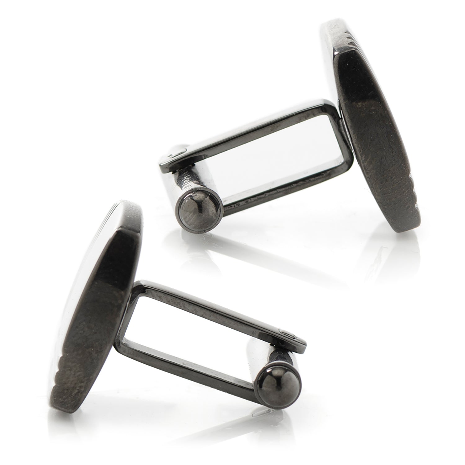 Stainless Steel Gunmetal Tartan Plaid Cufflinks by Cufflinks.com
