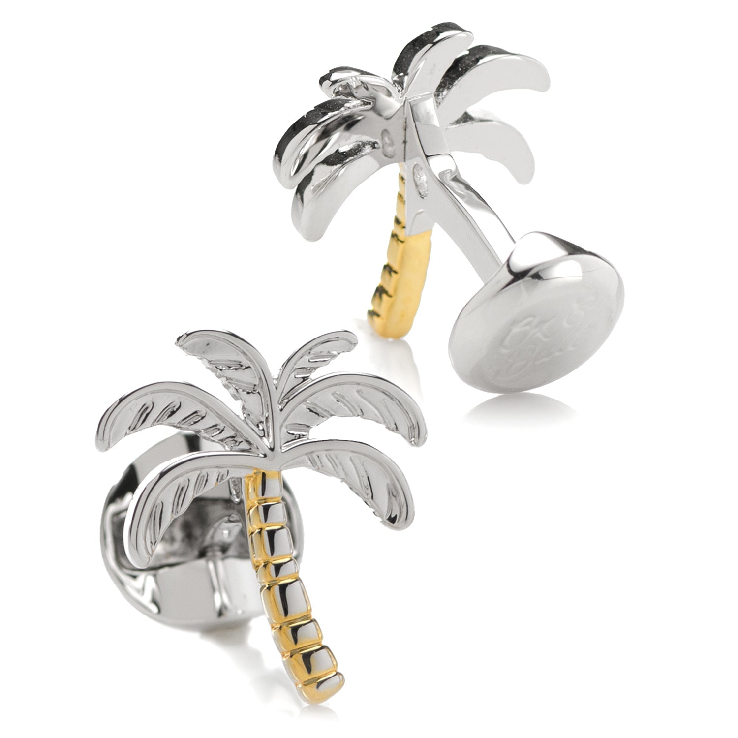 Palm Tree Silver Gold Cufflinks by Cufflinks.com