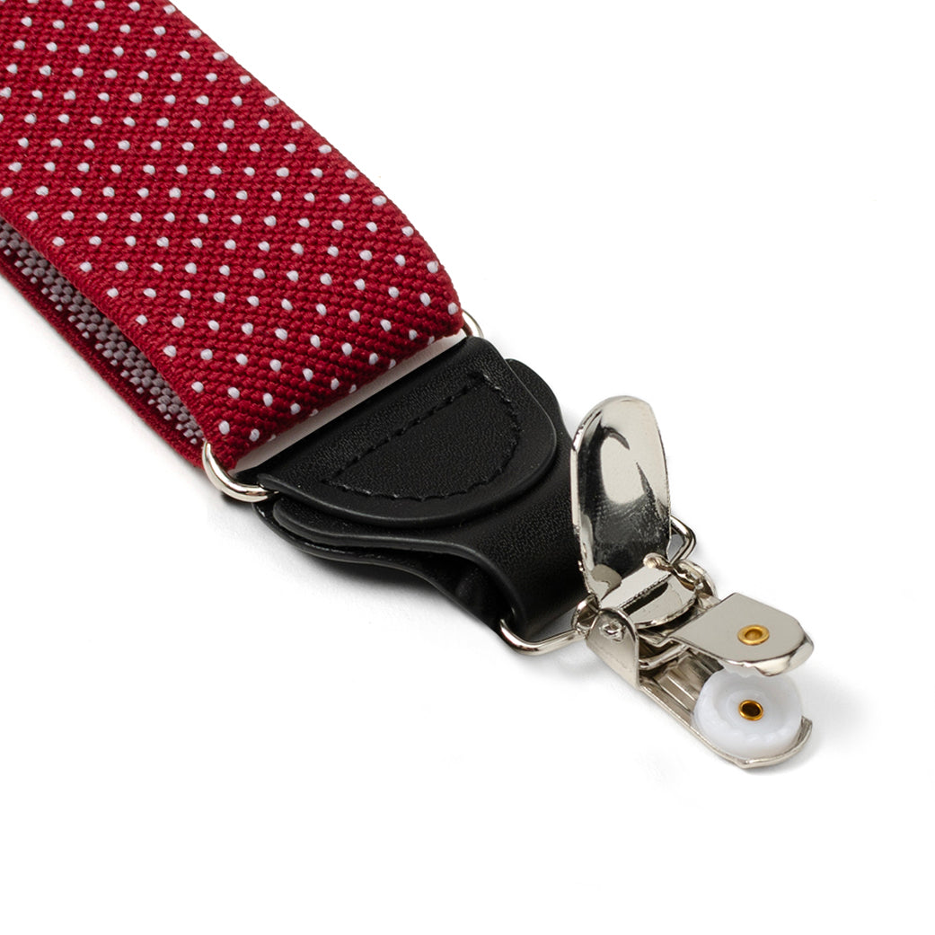 Maroon Dot Convertible Suspenders by Cufflinks.com